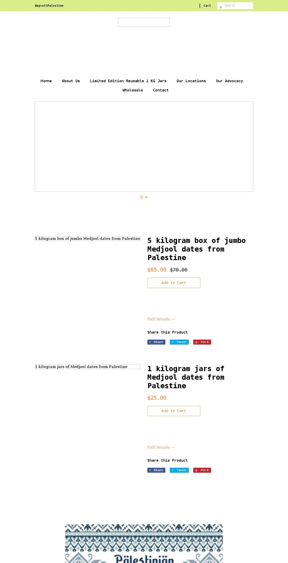 buycottpalestine.com shopify website screenshot