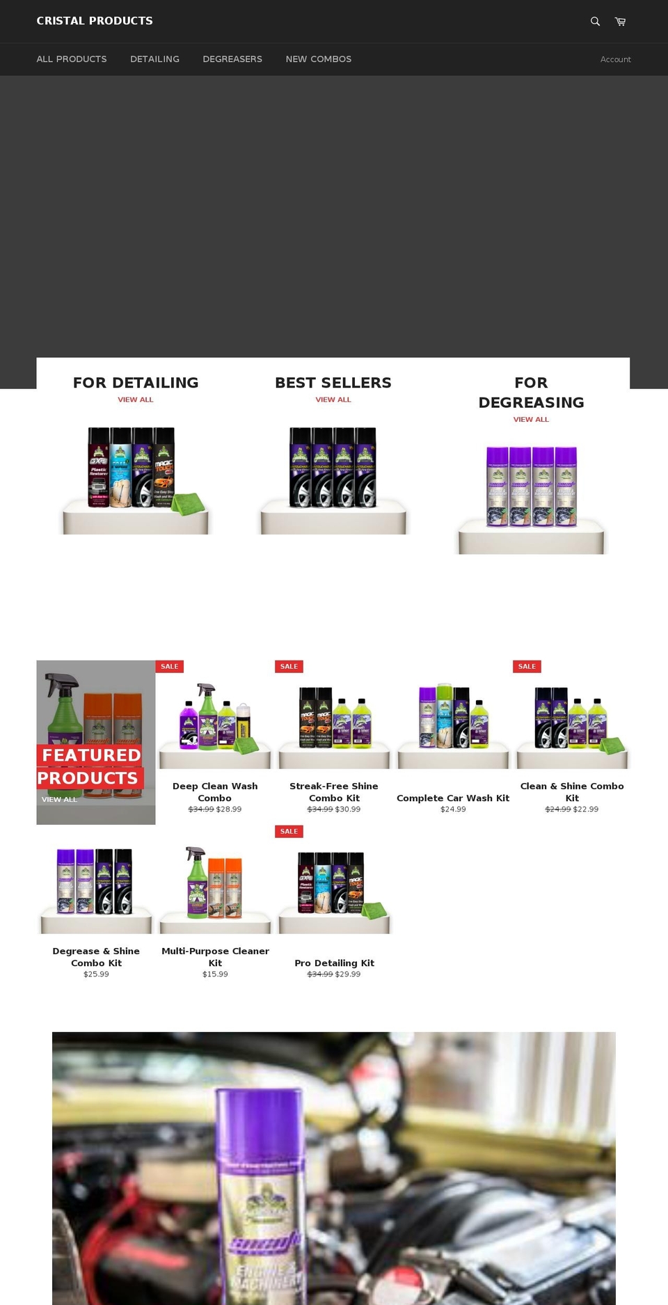 buycristalproducts.com — Shopify storefront screenshot
