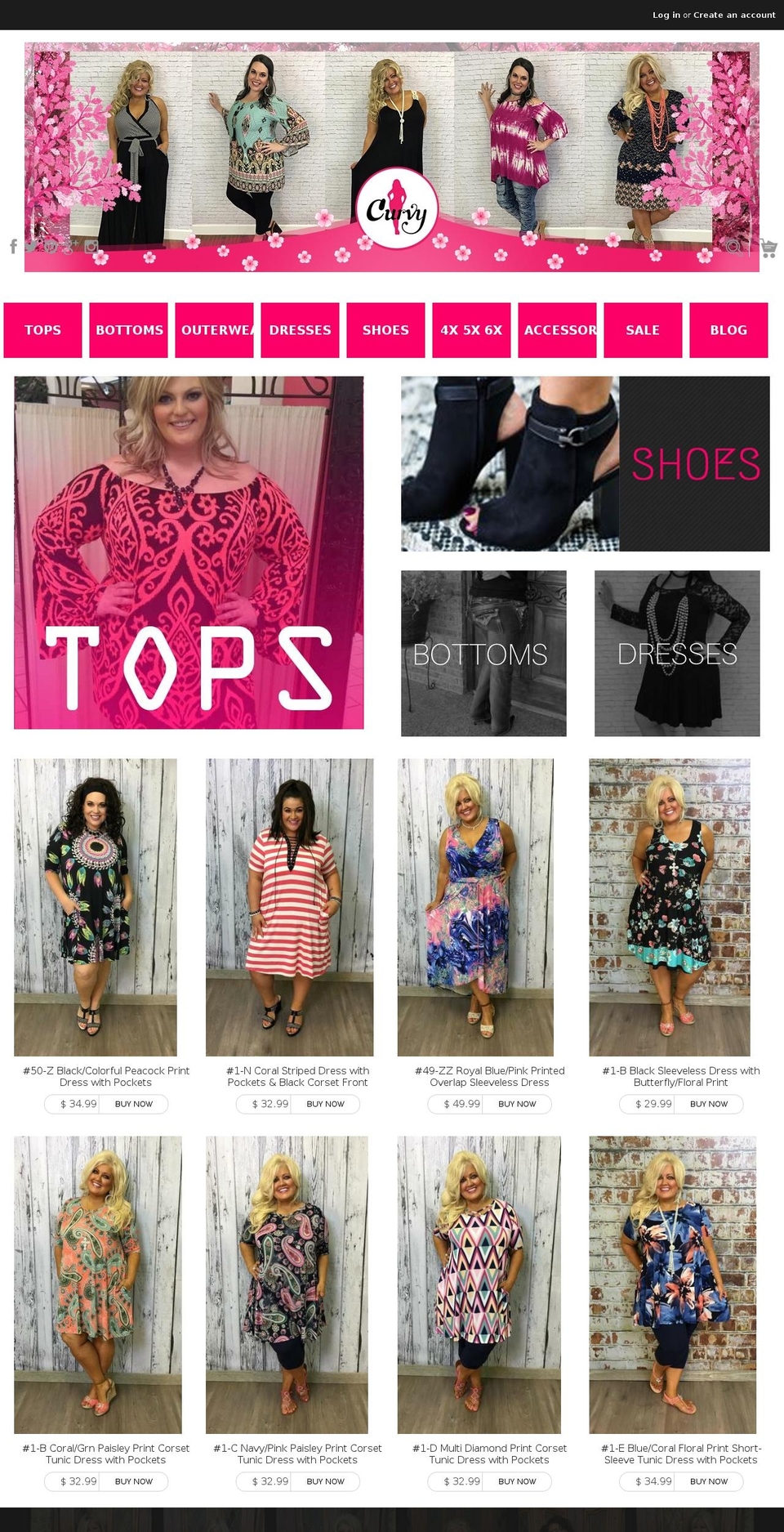 buycurvy.com shopify website screenshot