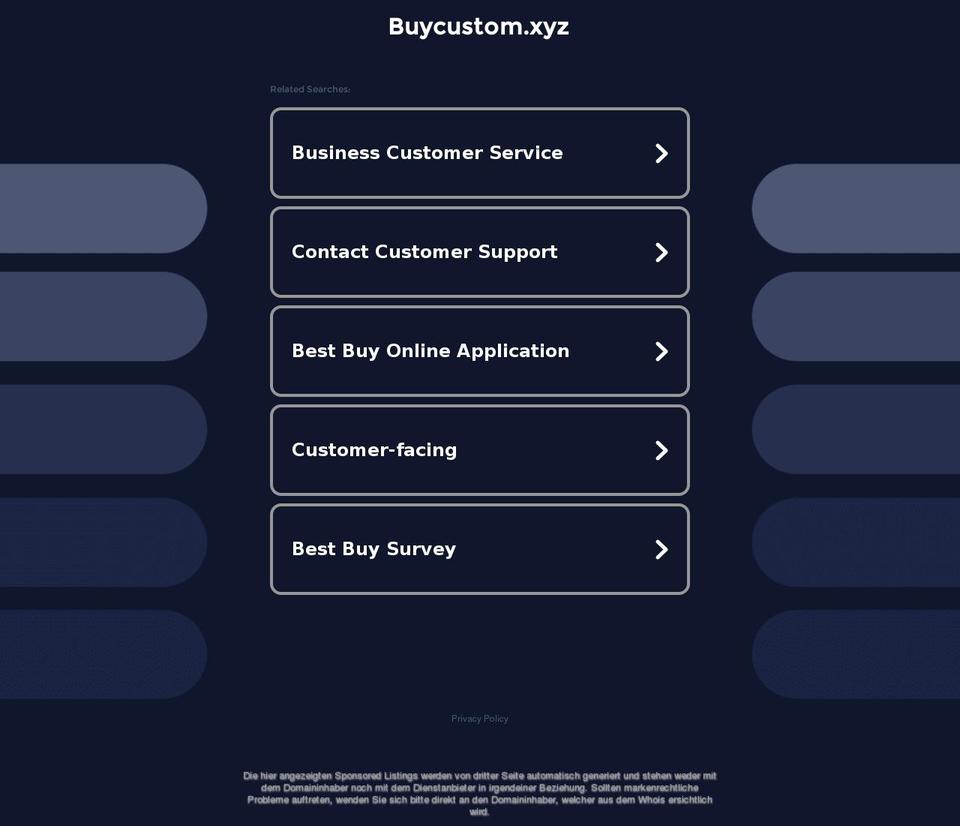 buycustom.xyz shopify website screenshot