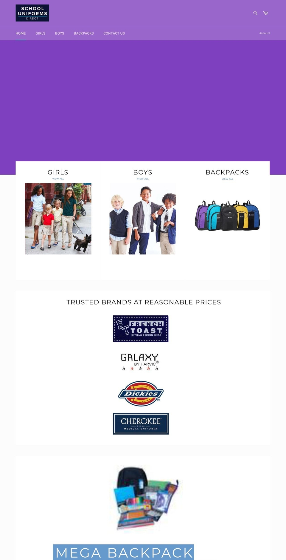 buydirectuniforms.com — Shopify storefront screenshot
