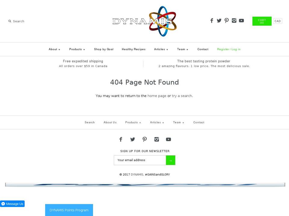 buydynamisaminopulse.com shopify website screenshot