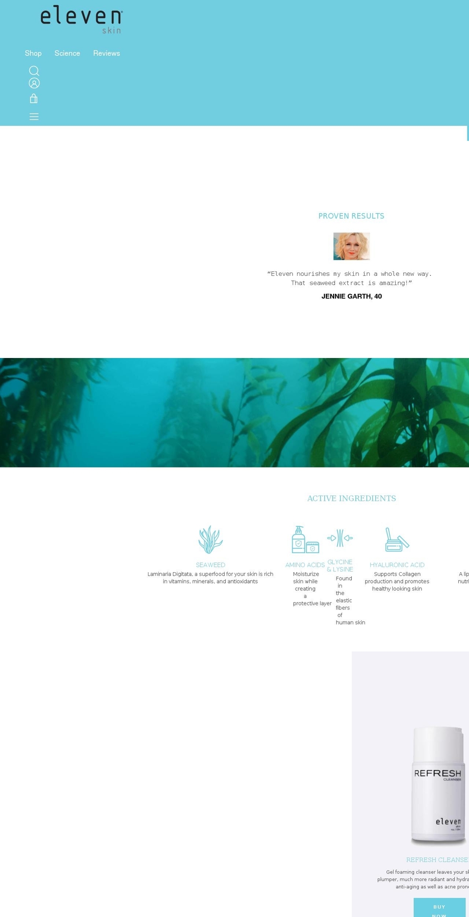 buyelevenskin.com — Shopify storefront screenshot