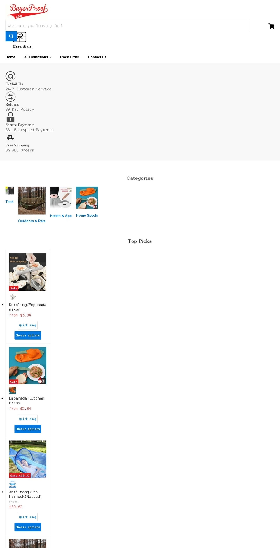 buyerproof.com shopify website screenshot