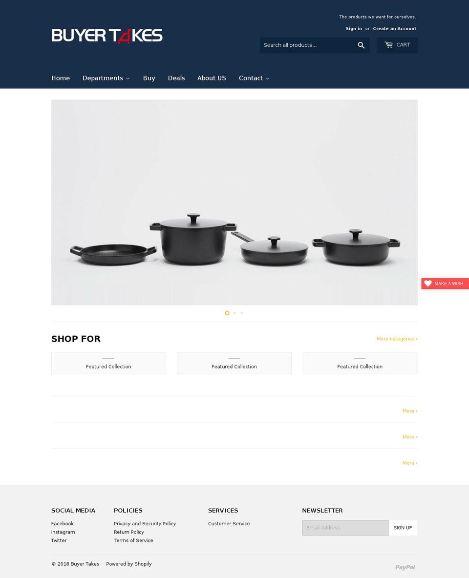 buyertakes.com — Shopify storefront screenshot