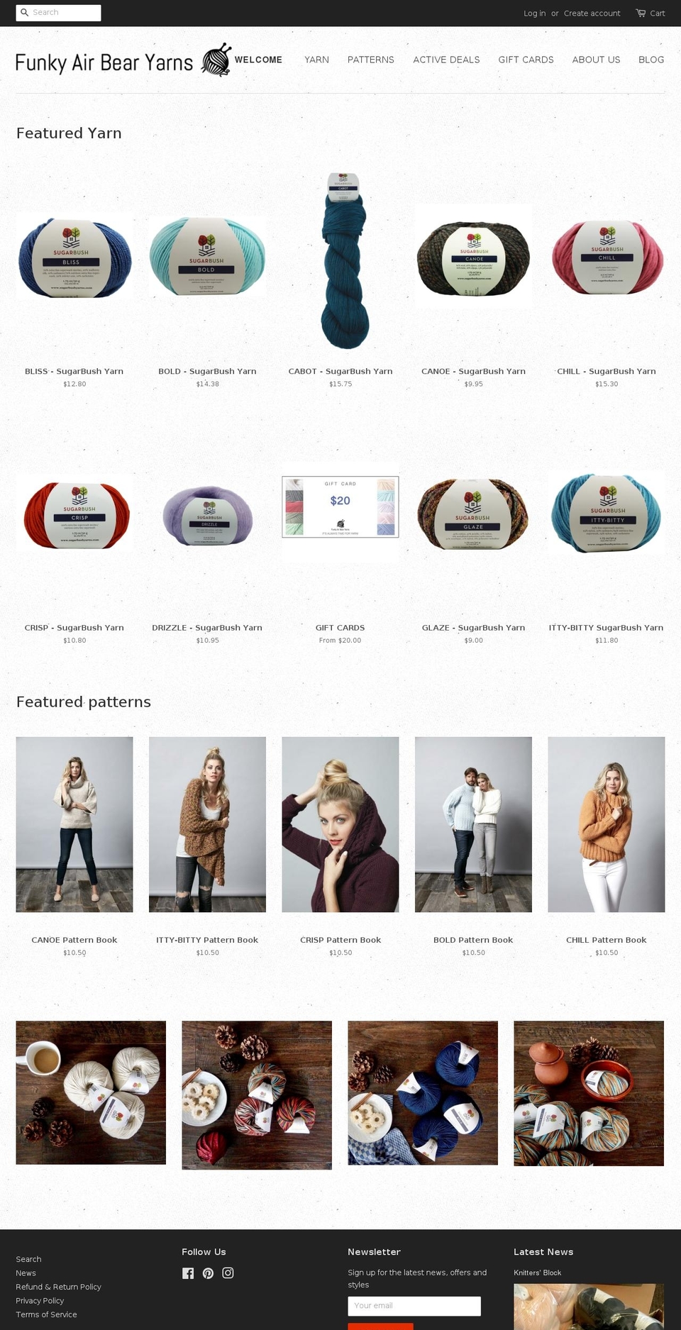 buyfabyarns.com — Shopify storefront screenshot