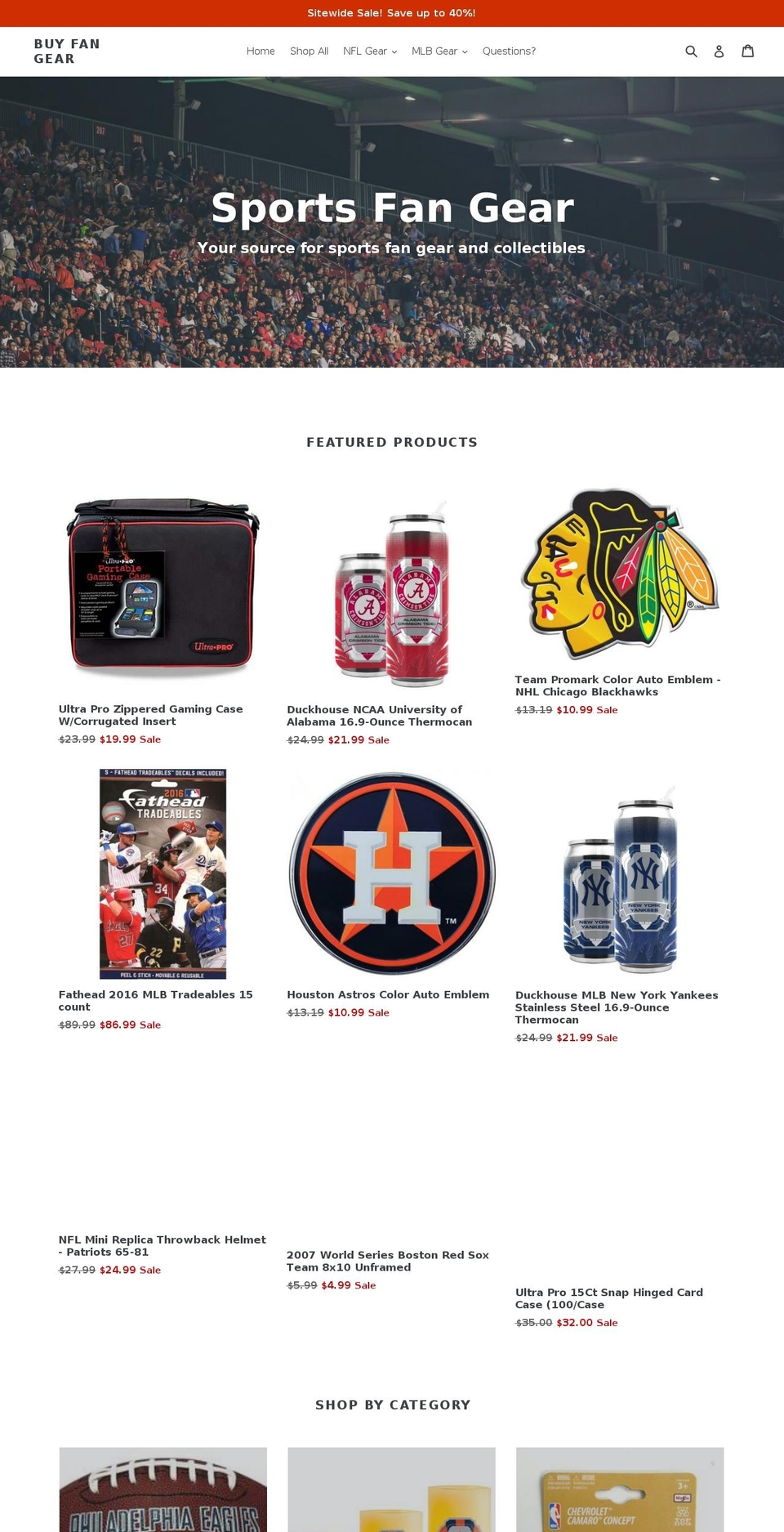 buyfangear.com — Shopify storefront screenshot