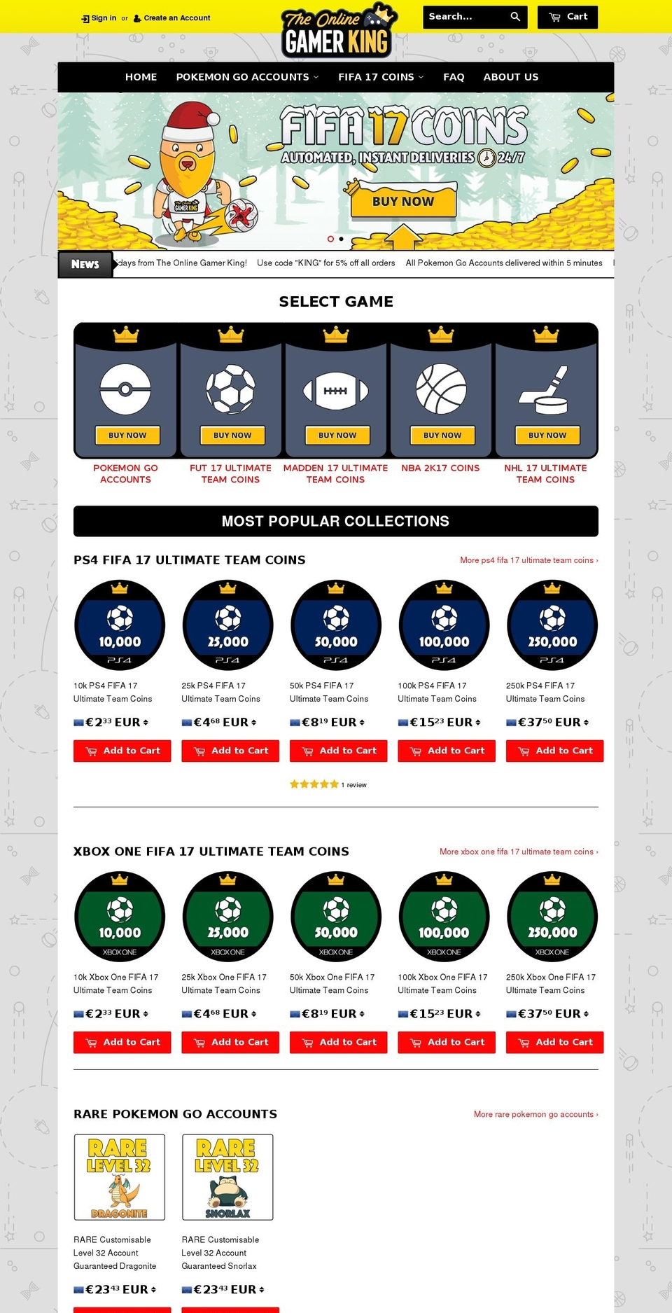 buyfifacoinsonline.com shopify website screenshot