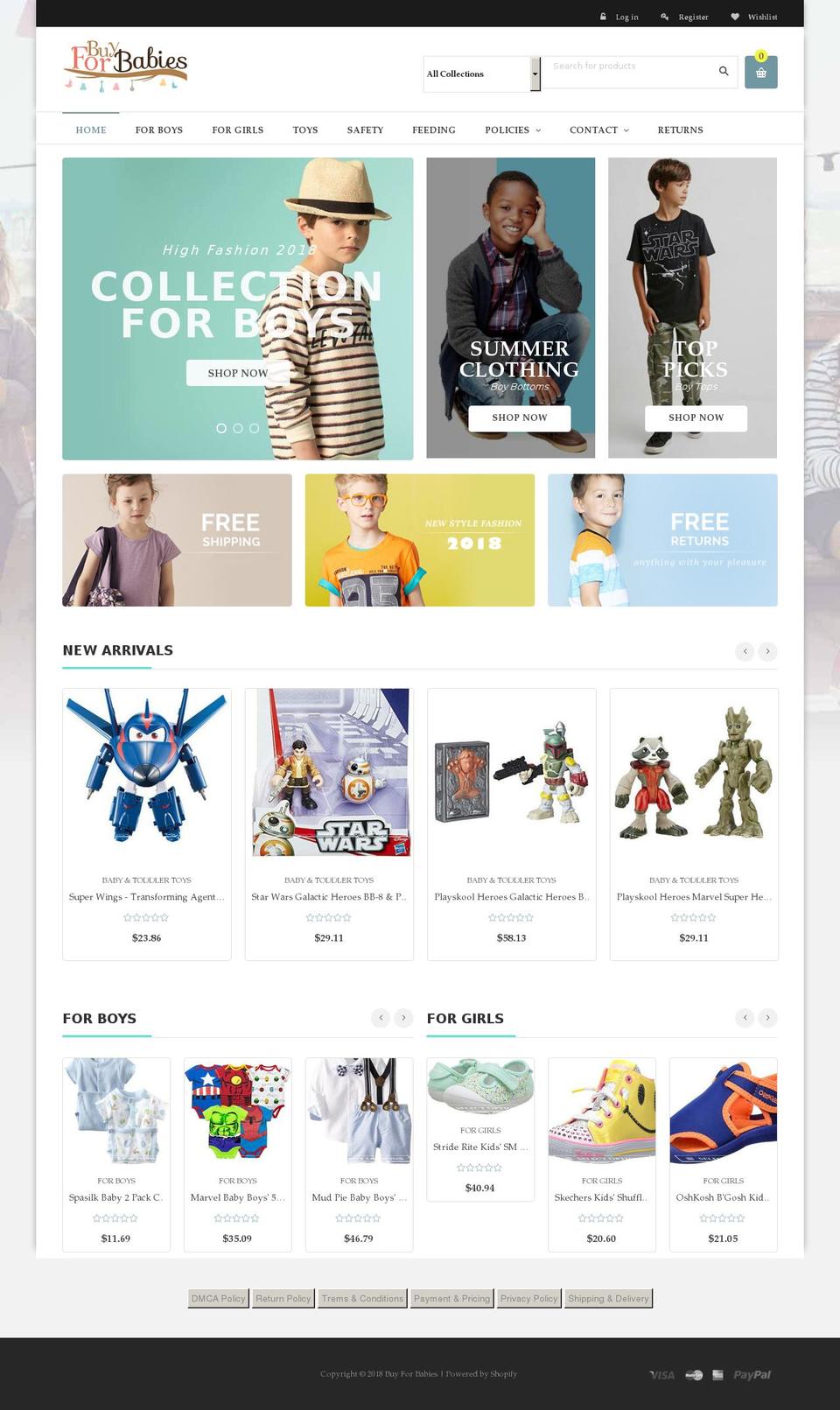 buyforbabies.net shopify website screenshot