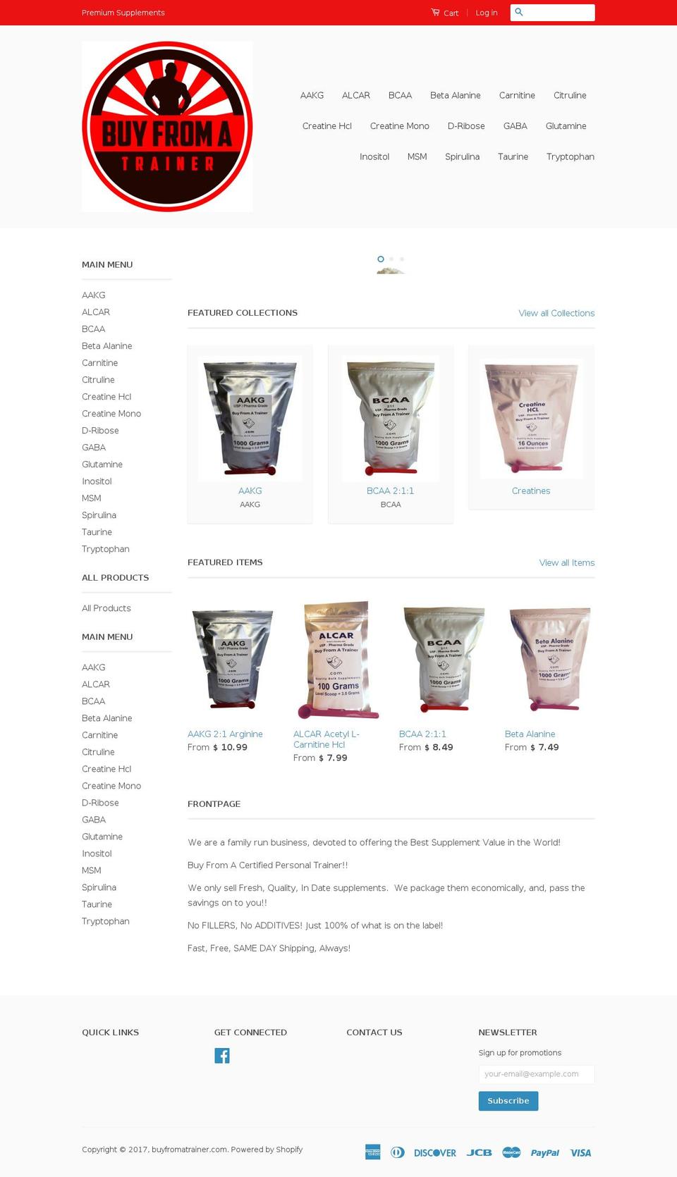 buyfromatrainer.com shopify website screenshot