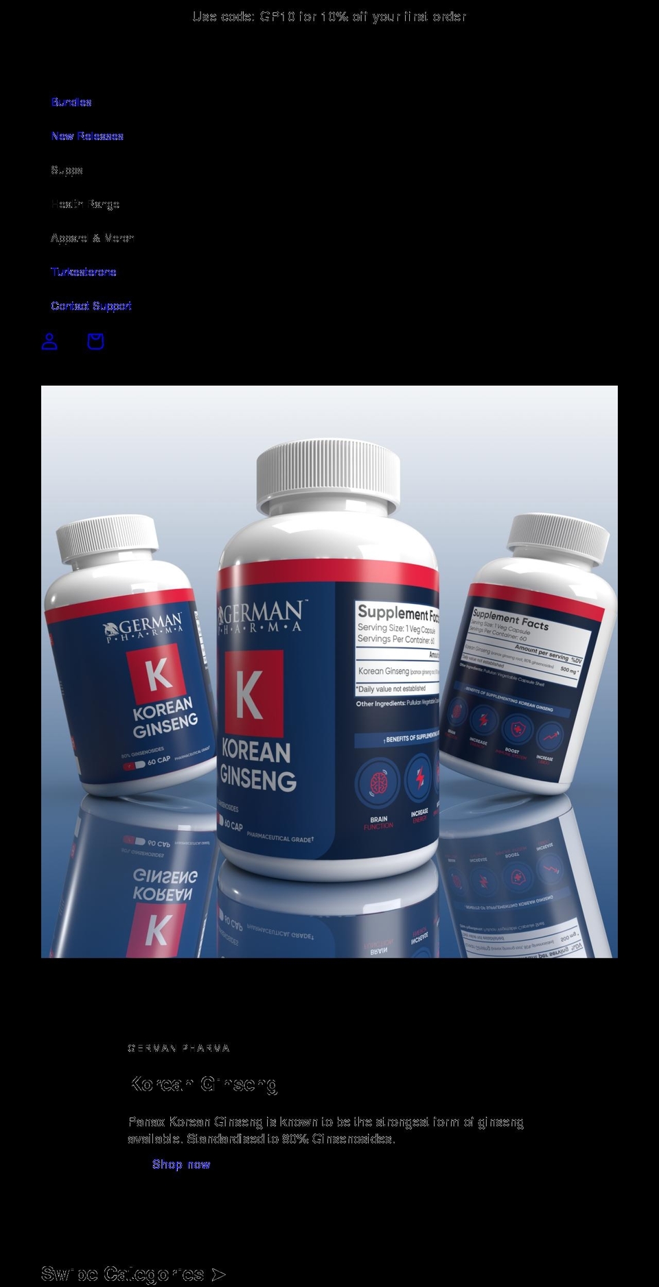 buygermanpharma.com shopify website screenshot