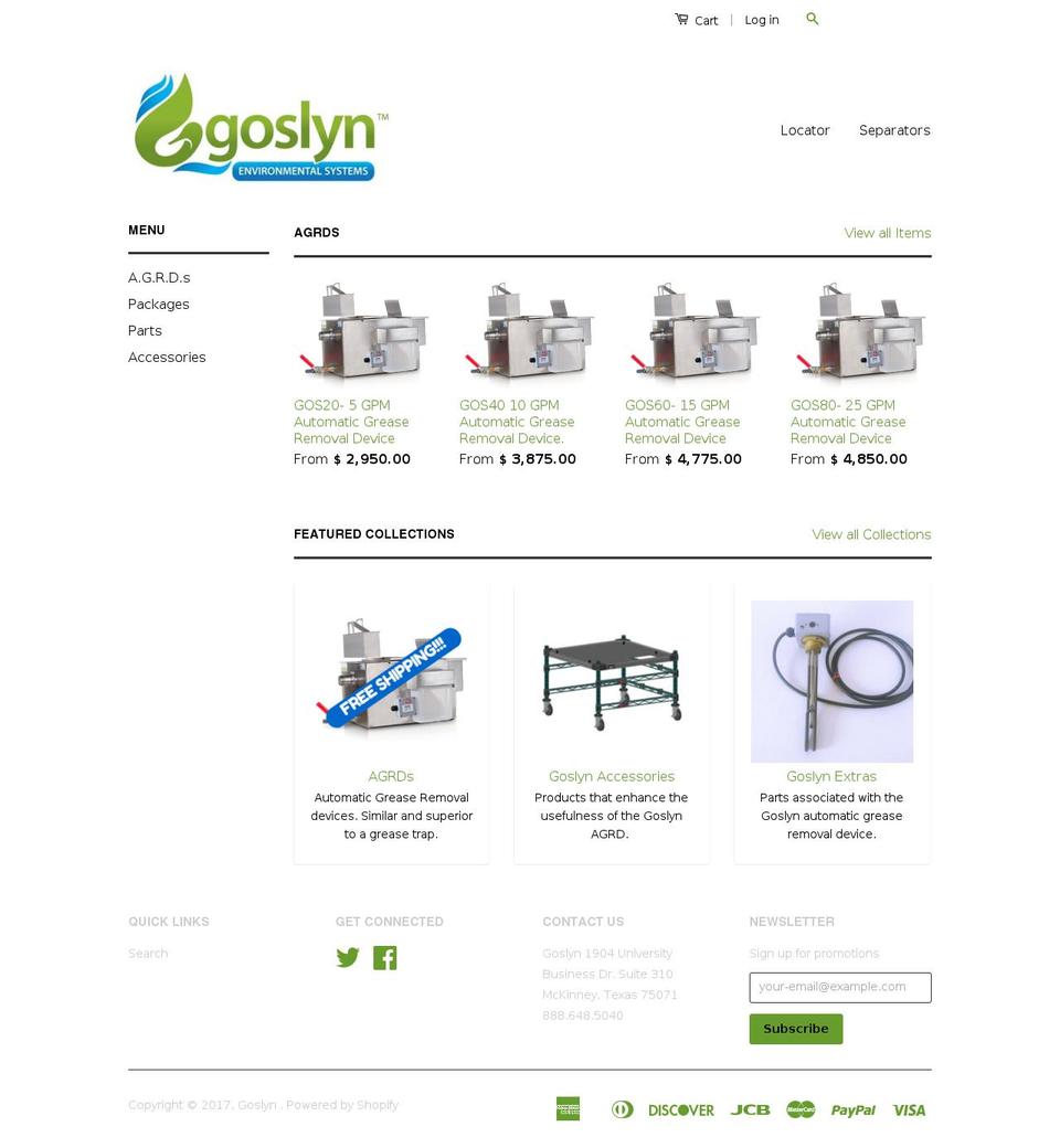 buygoslyn.com shopify website screenshot