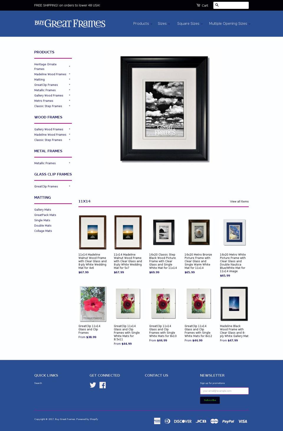 buygreatframes.com shopify website screenshot