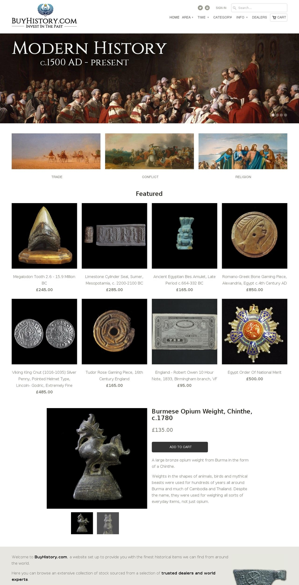buyhistory.com — Shopify storefront screenshot