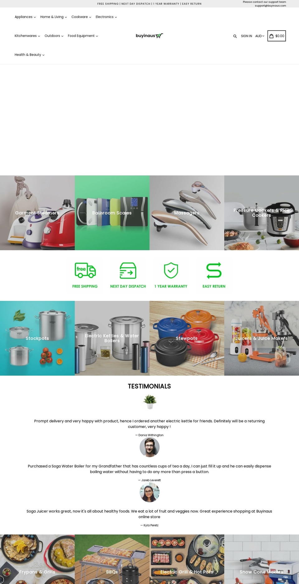 buyinaus.com shopify website screenshot