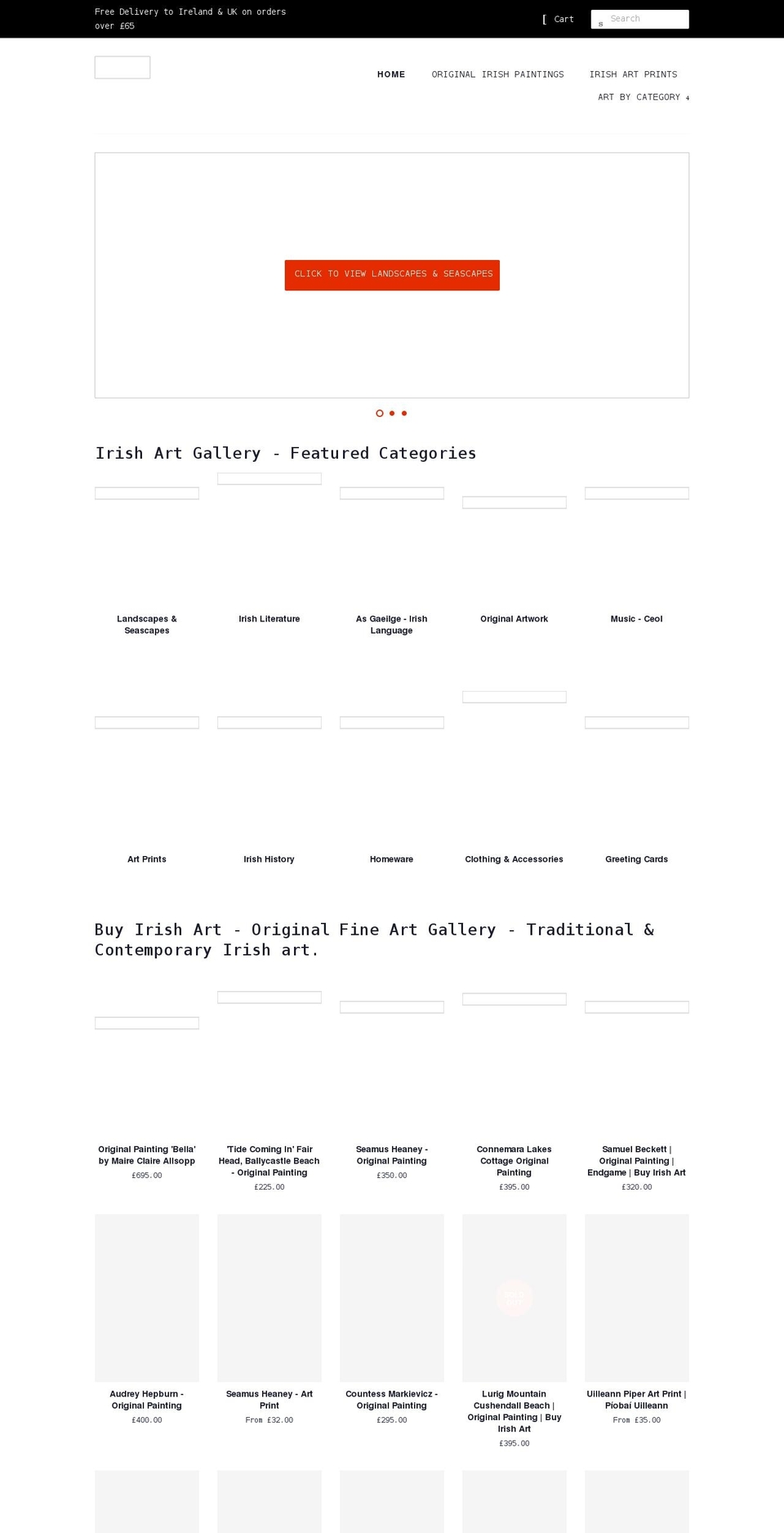 buyirishart.co.uk shopify website screenshot