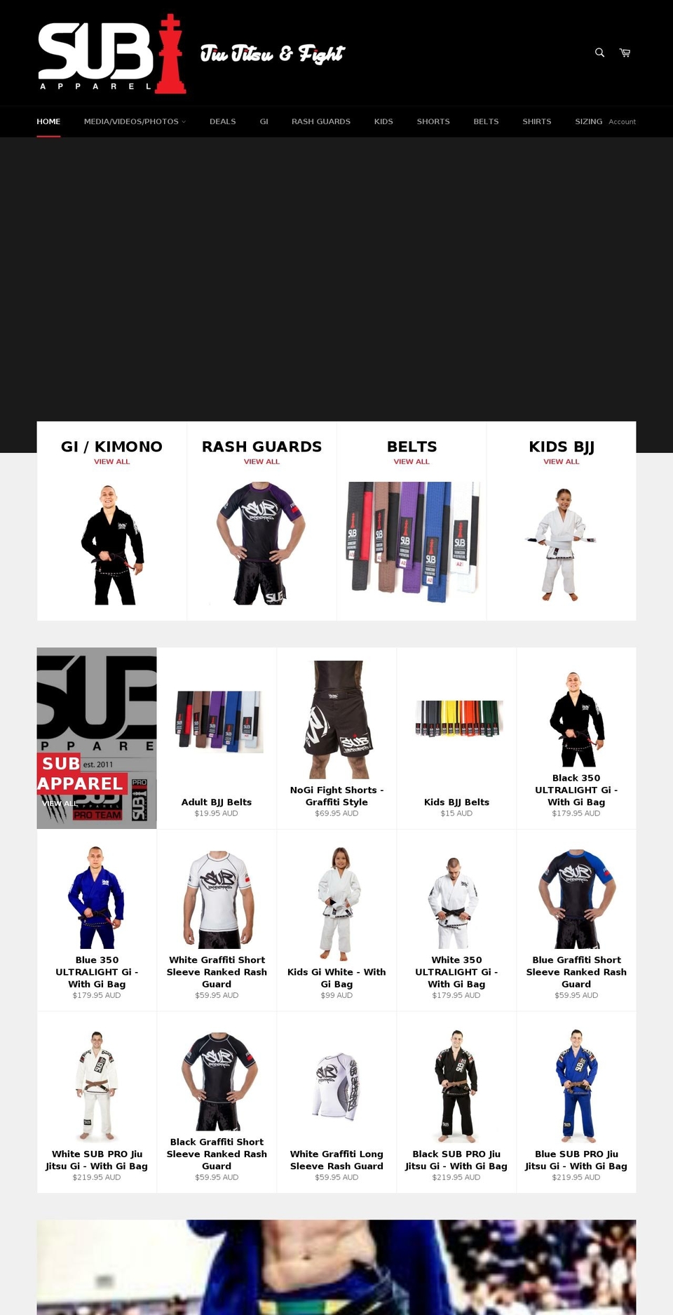 buyjiujitsu.com — Shopify storefront screenshot