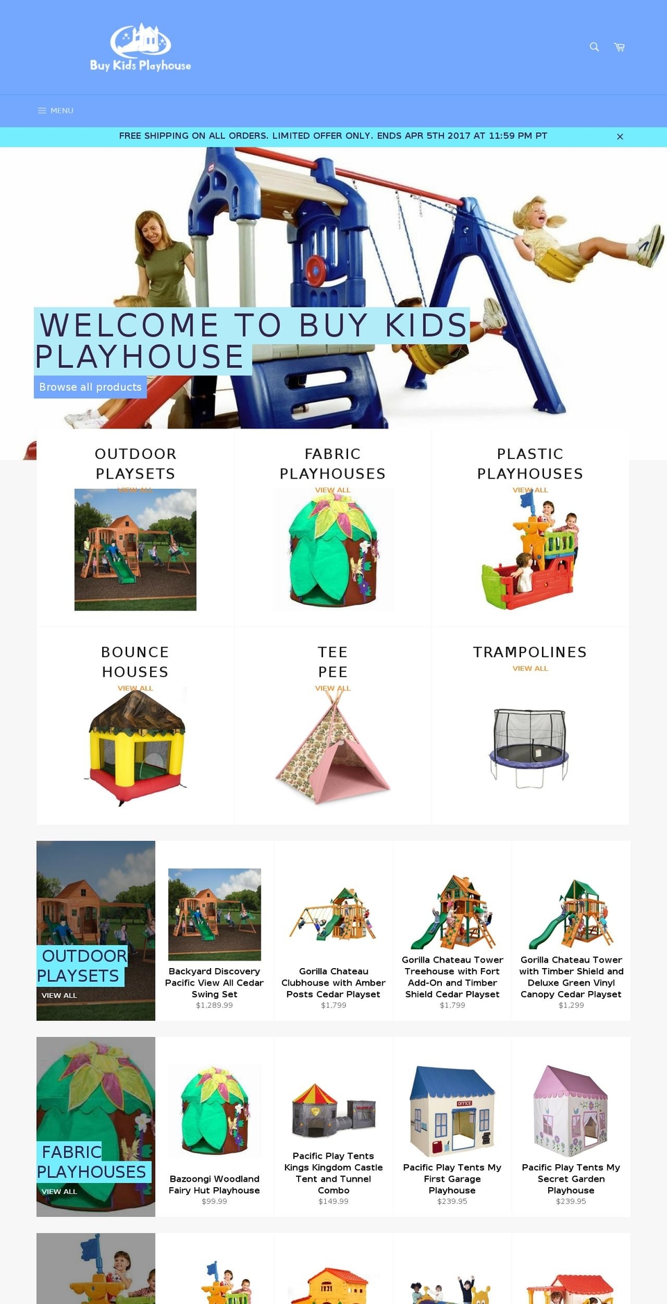 buykidsplayhouse.com shopify website screenshot