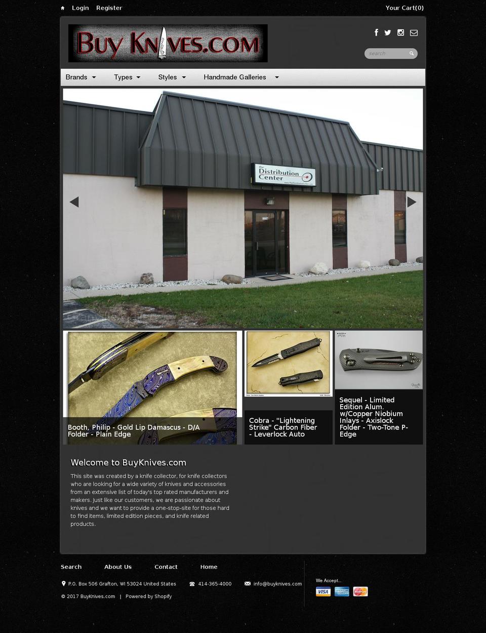 buyknives.com shopify website screenshot