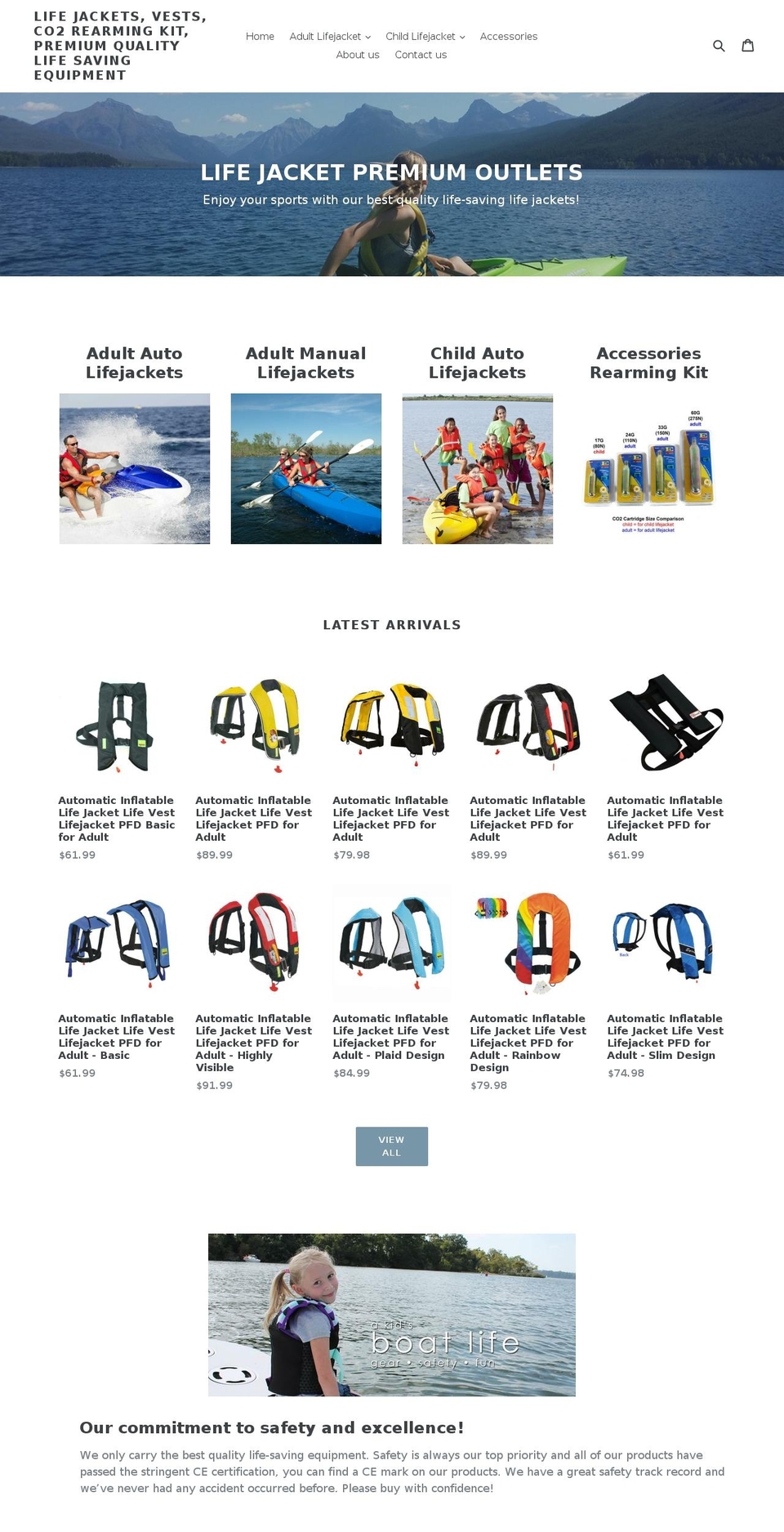 buylifejacket.com shopify website screenshot
