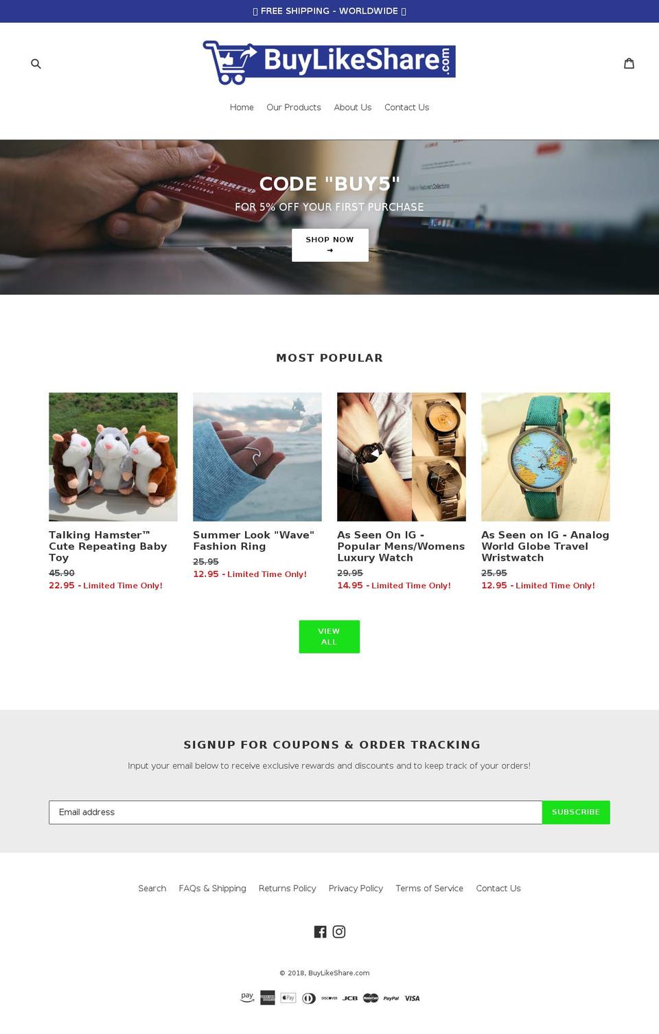 buylikeshare.com — Shopify storefront screenshot