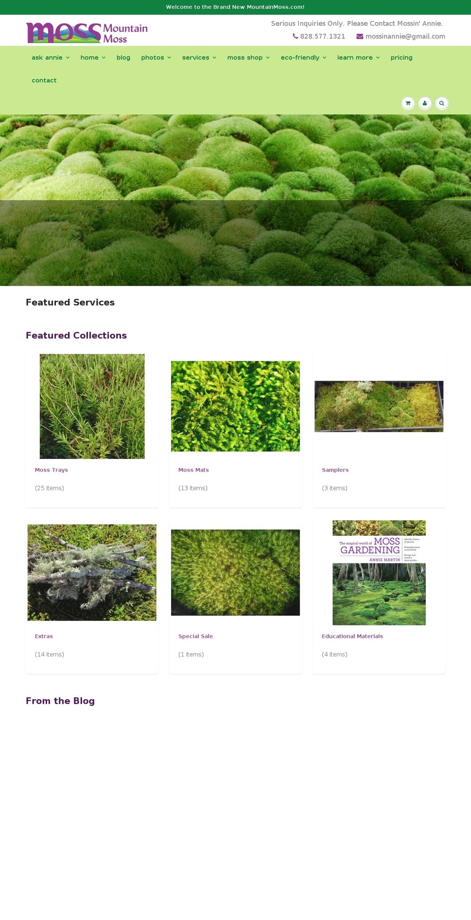 buylivemoss.com shopify website screenshot