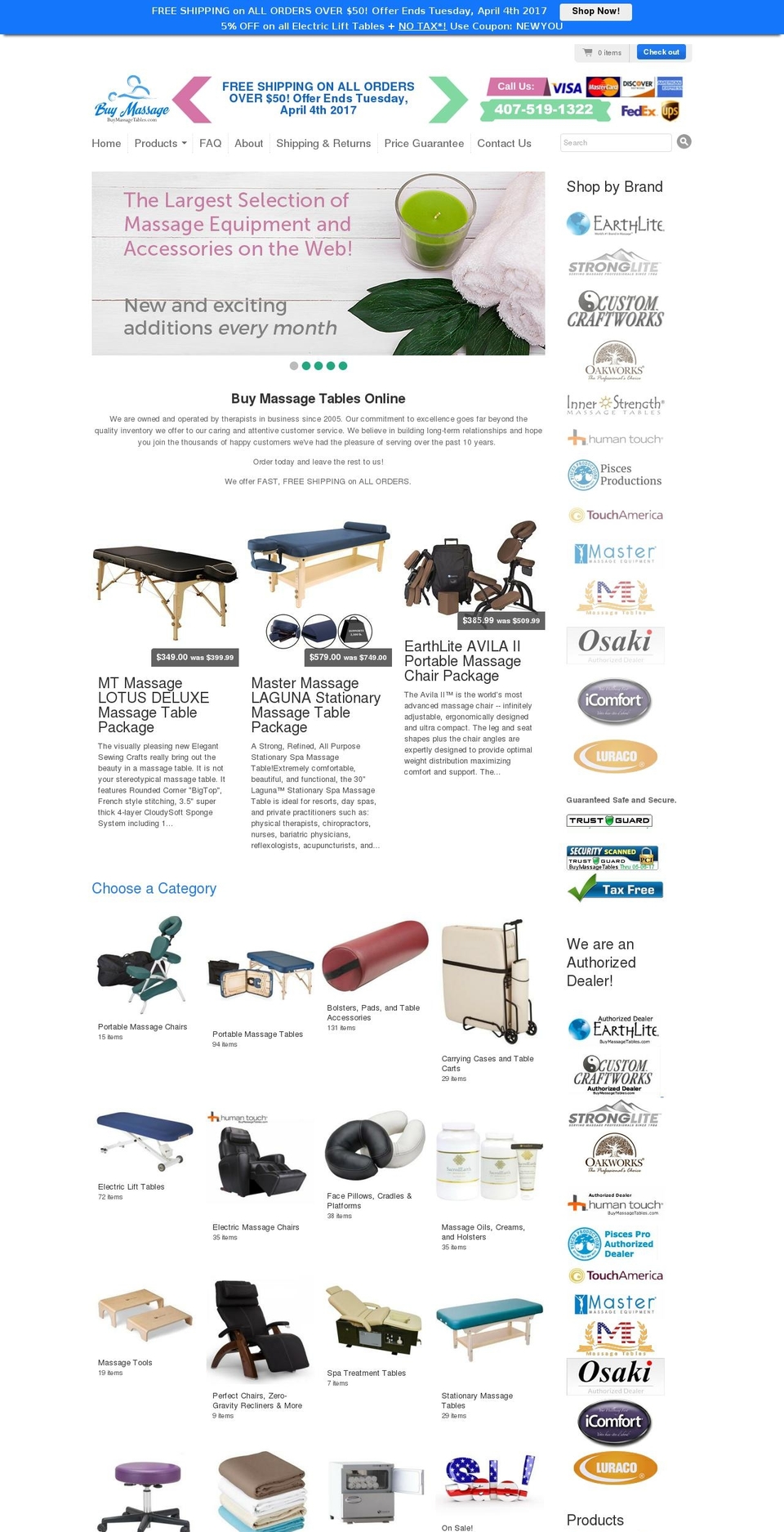 buymassagetables.com shopify website screenshot