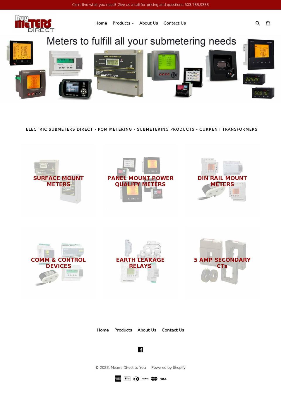 buymetersdirect.com shopify website screenshot