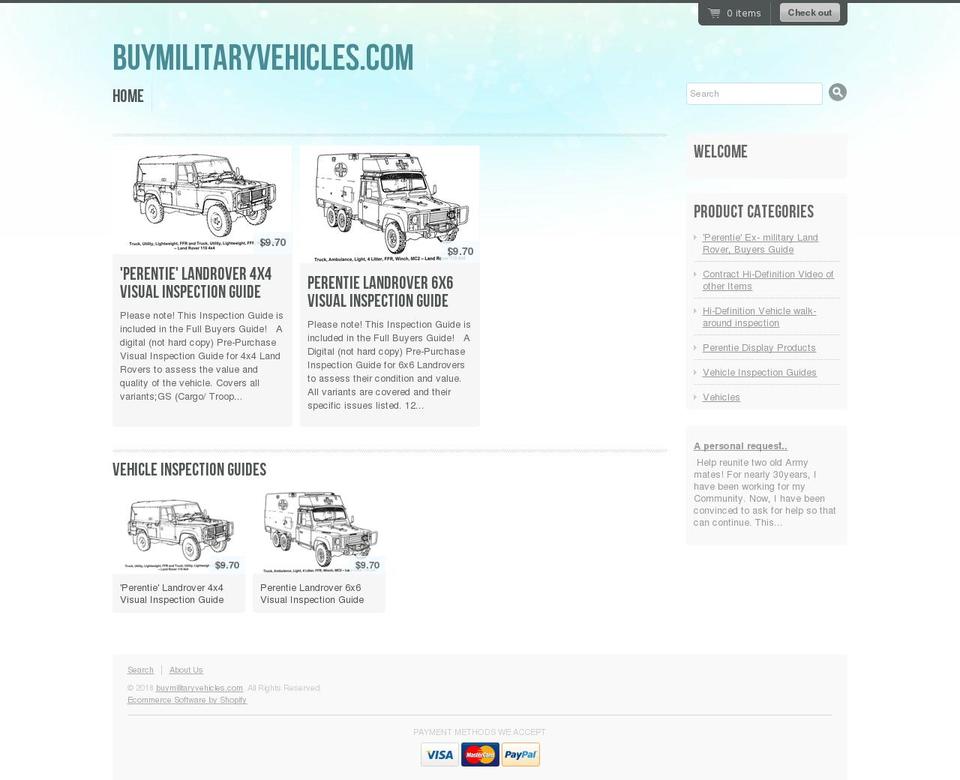 buymilitaryvehicles.com shopify website screenshot