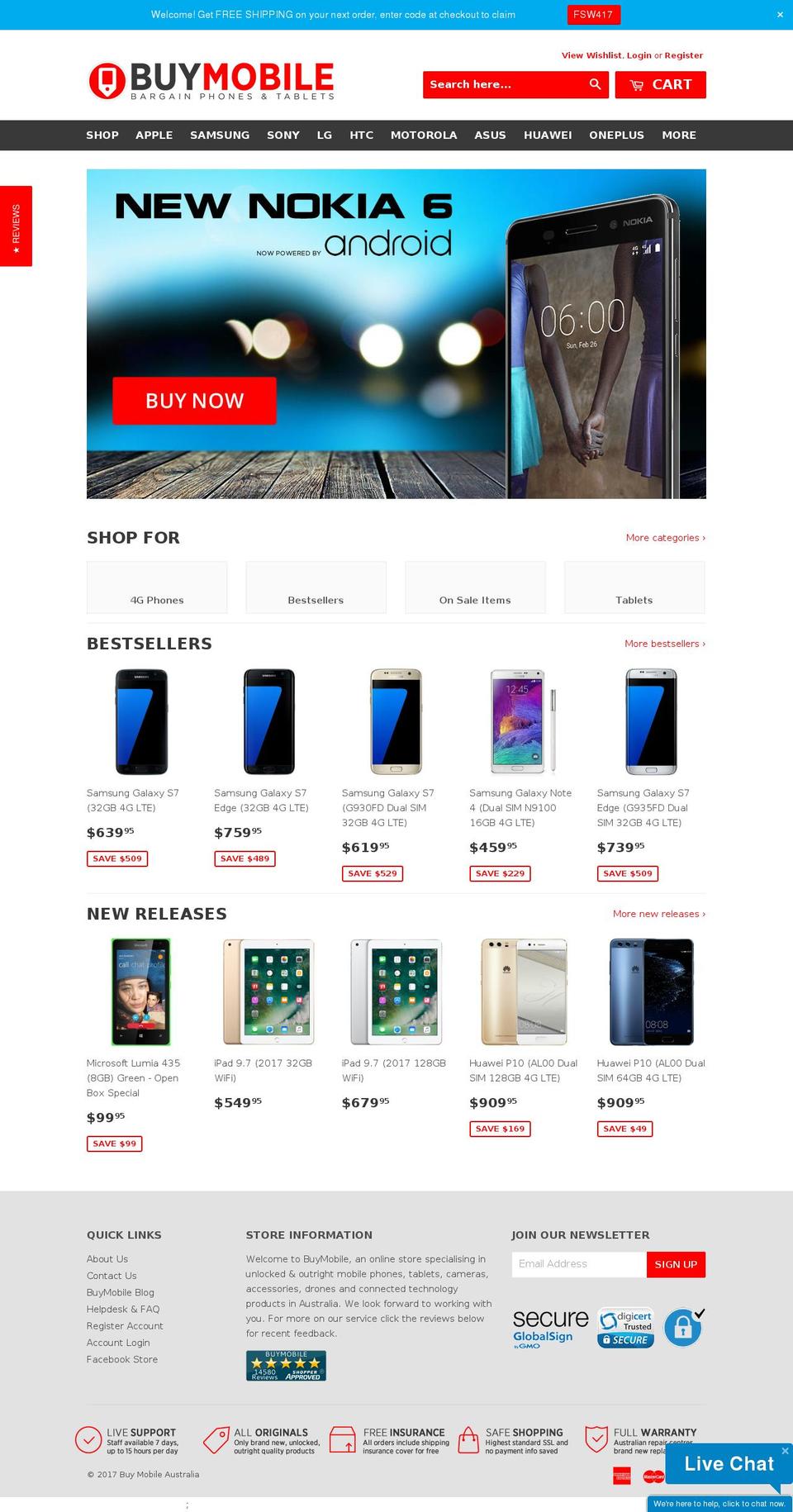 buymobile.com.au shopify website screenshot