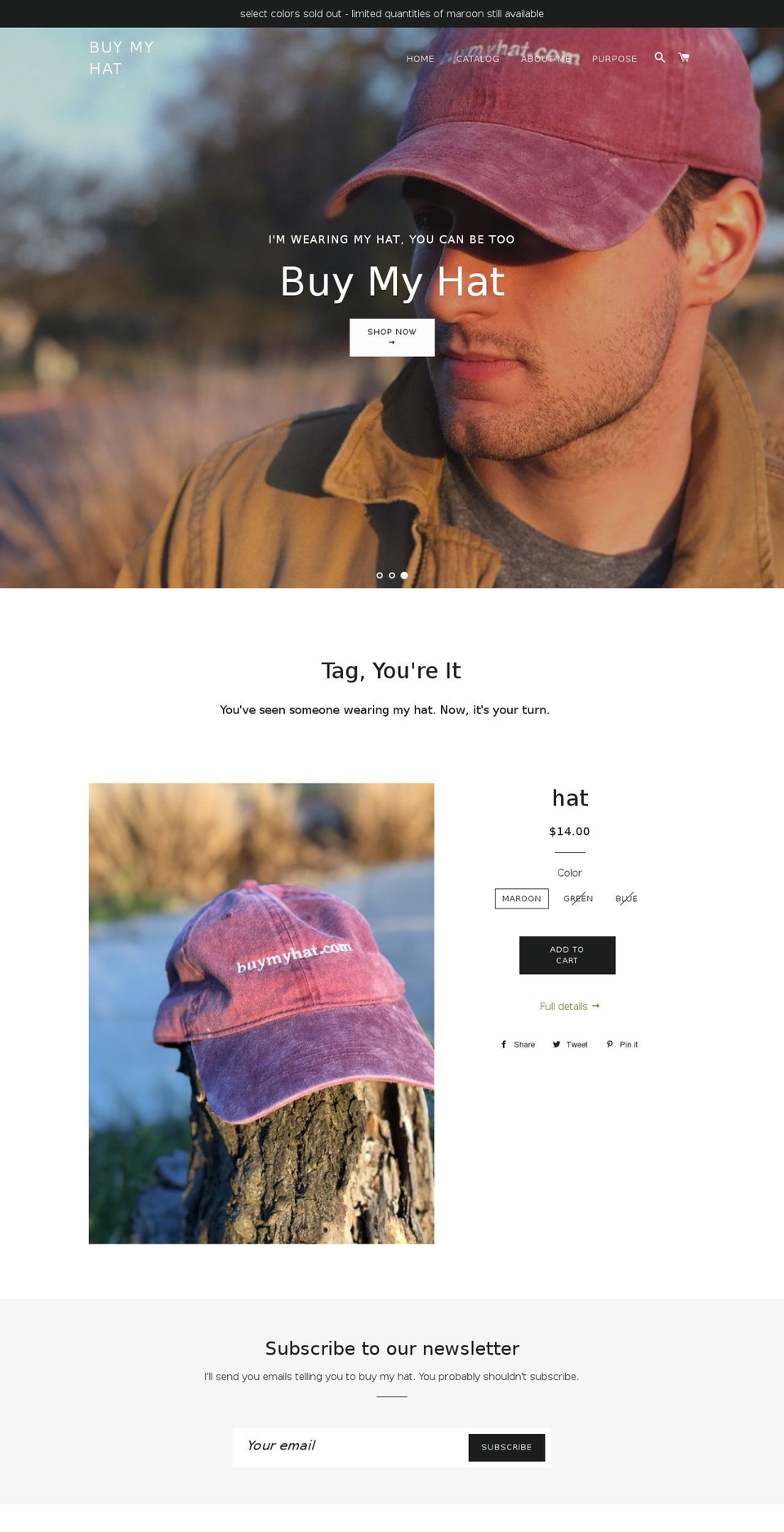 buymyhat.com — Shopify storefront screenshot