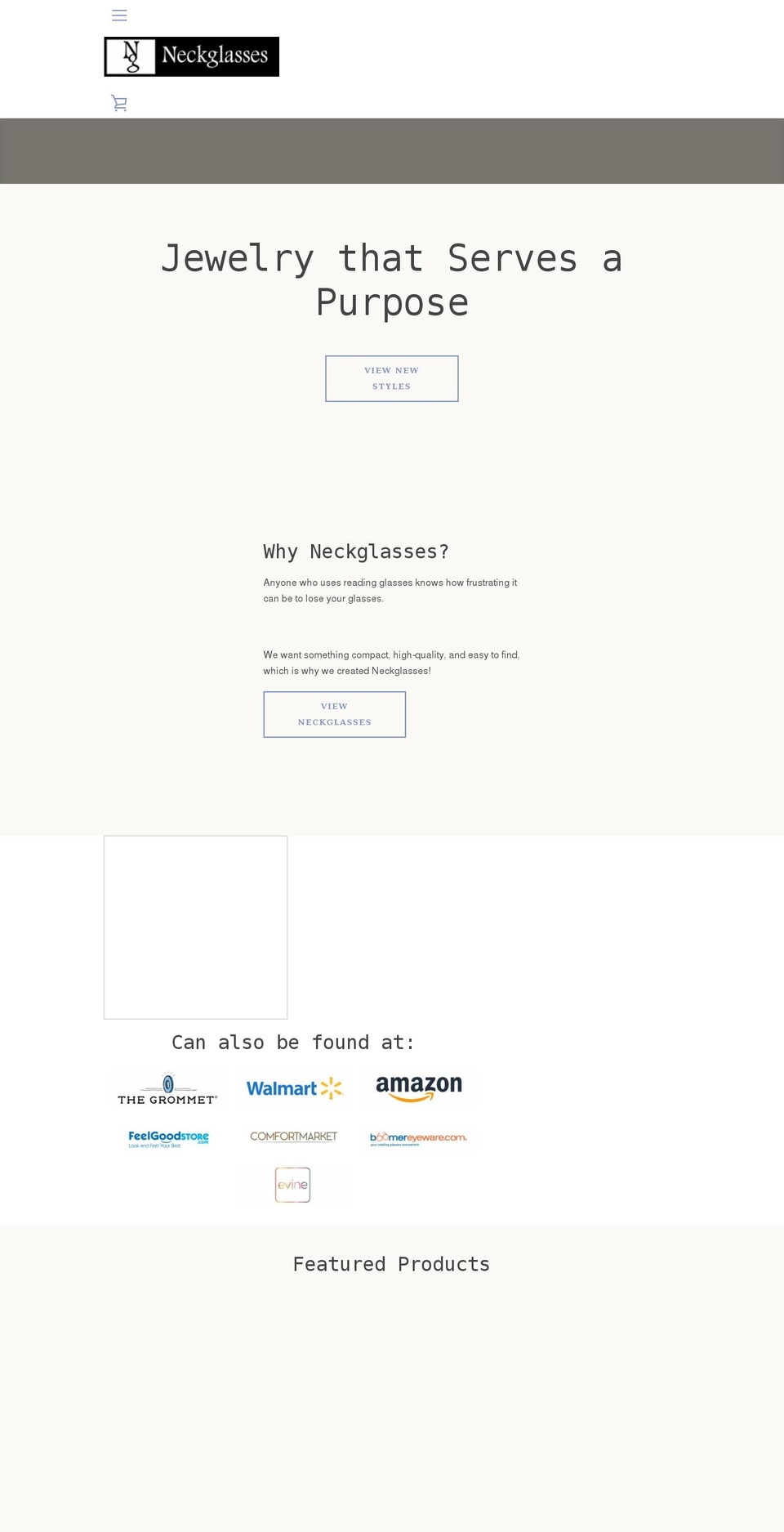 buyneckglasses.com shopify website screenshot