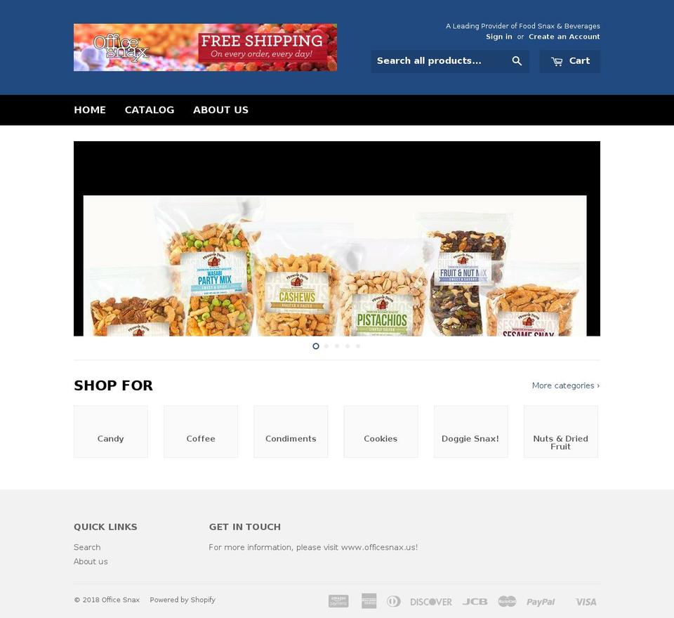 buyofficesnax.com shopify website screenshot