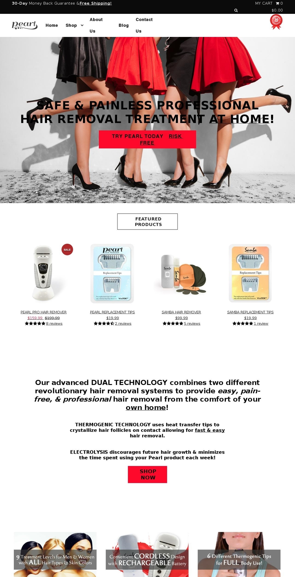 PEARL REDESIGN Shopify theme site example buypearlhairremover.com