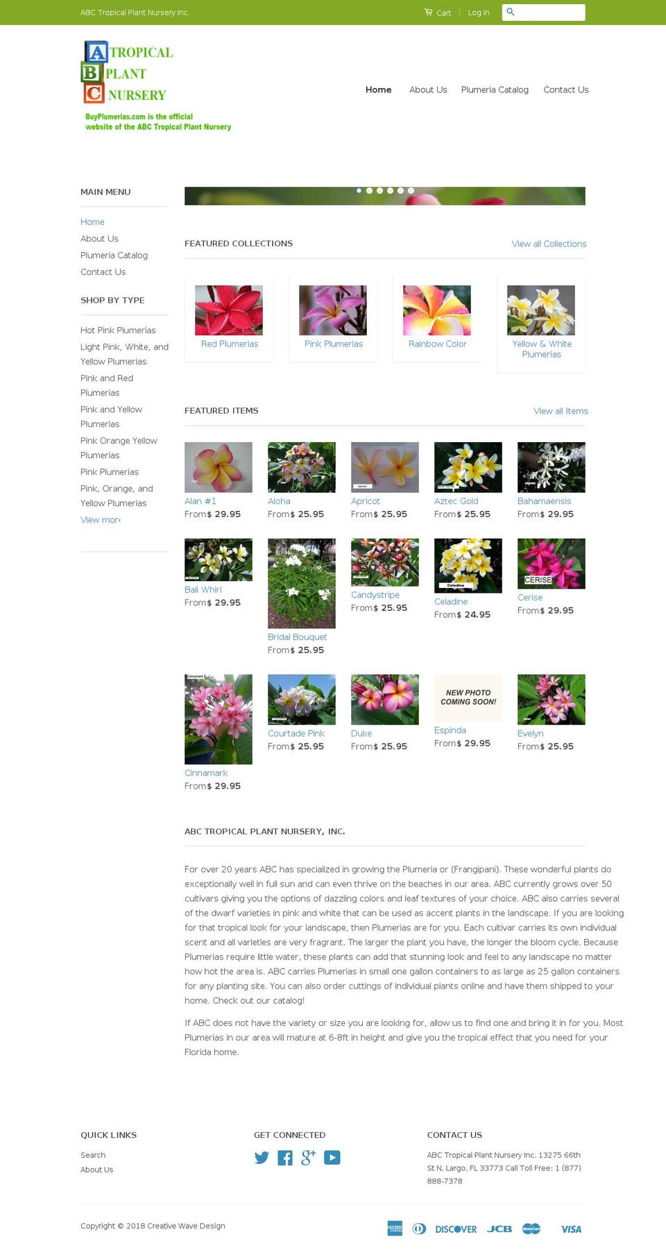 buyplumerias.com shopify website screenshot