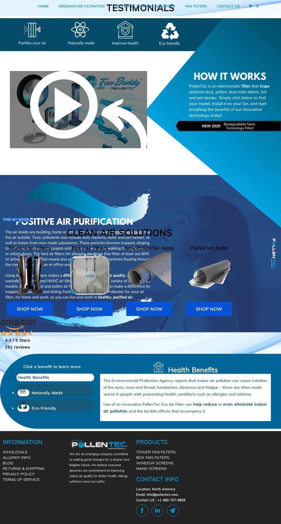 buypollentec.com shopify website screenshot