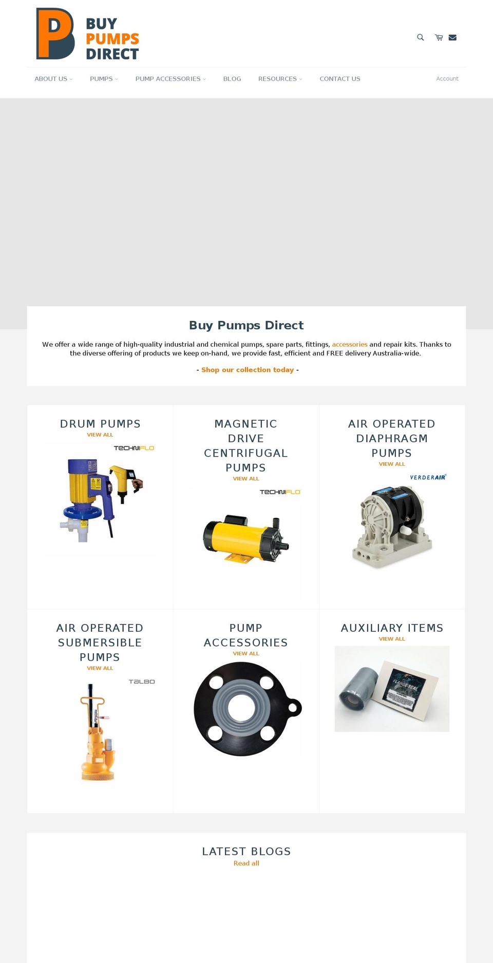 buypumpsdirect.com.au shopify website screenshot