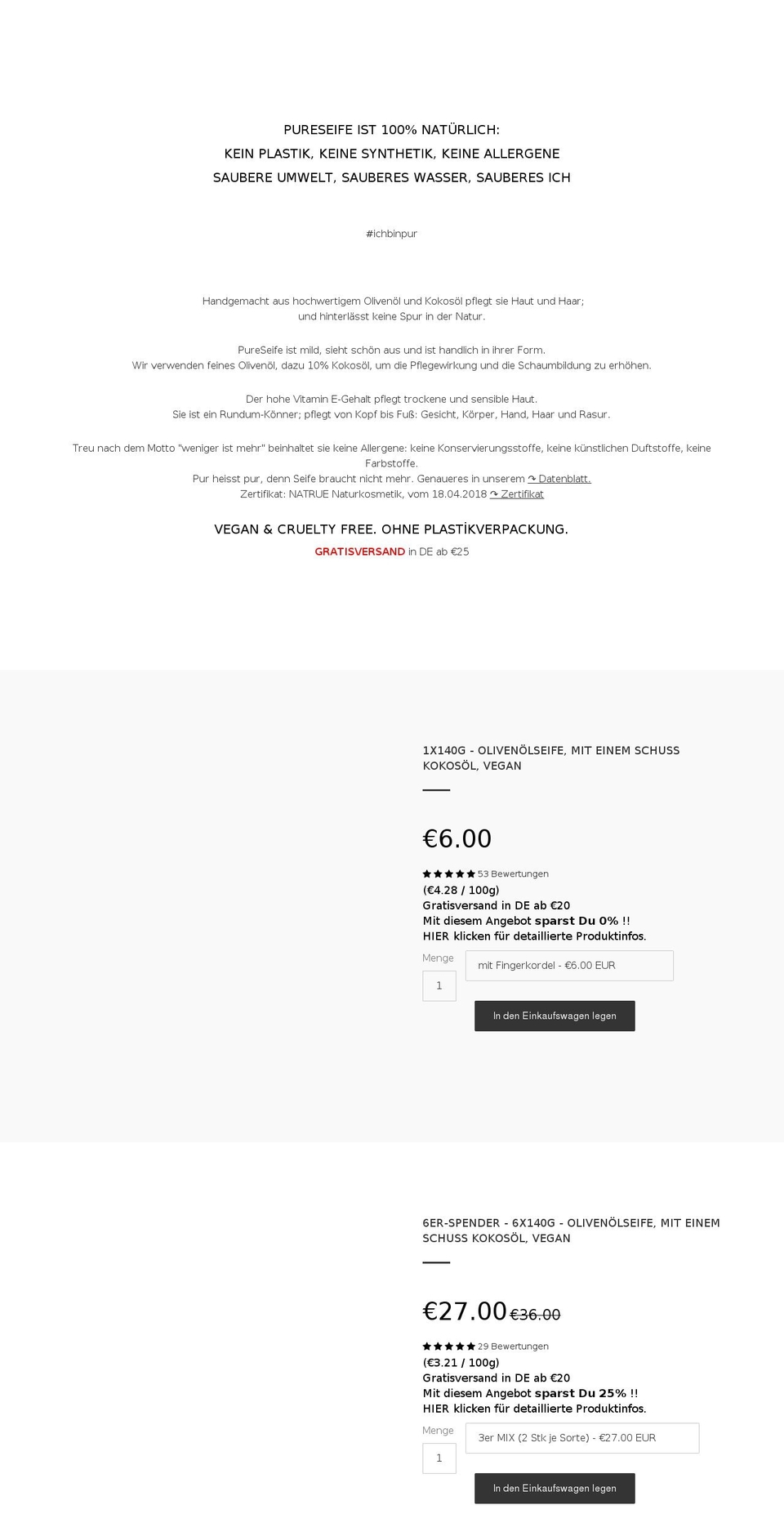 buypureoliveoil.com — Shopify storefront screenshot