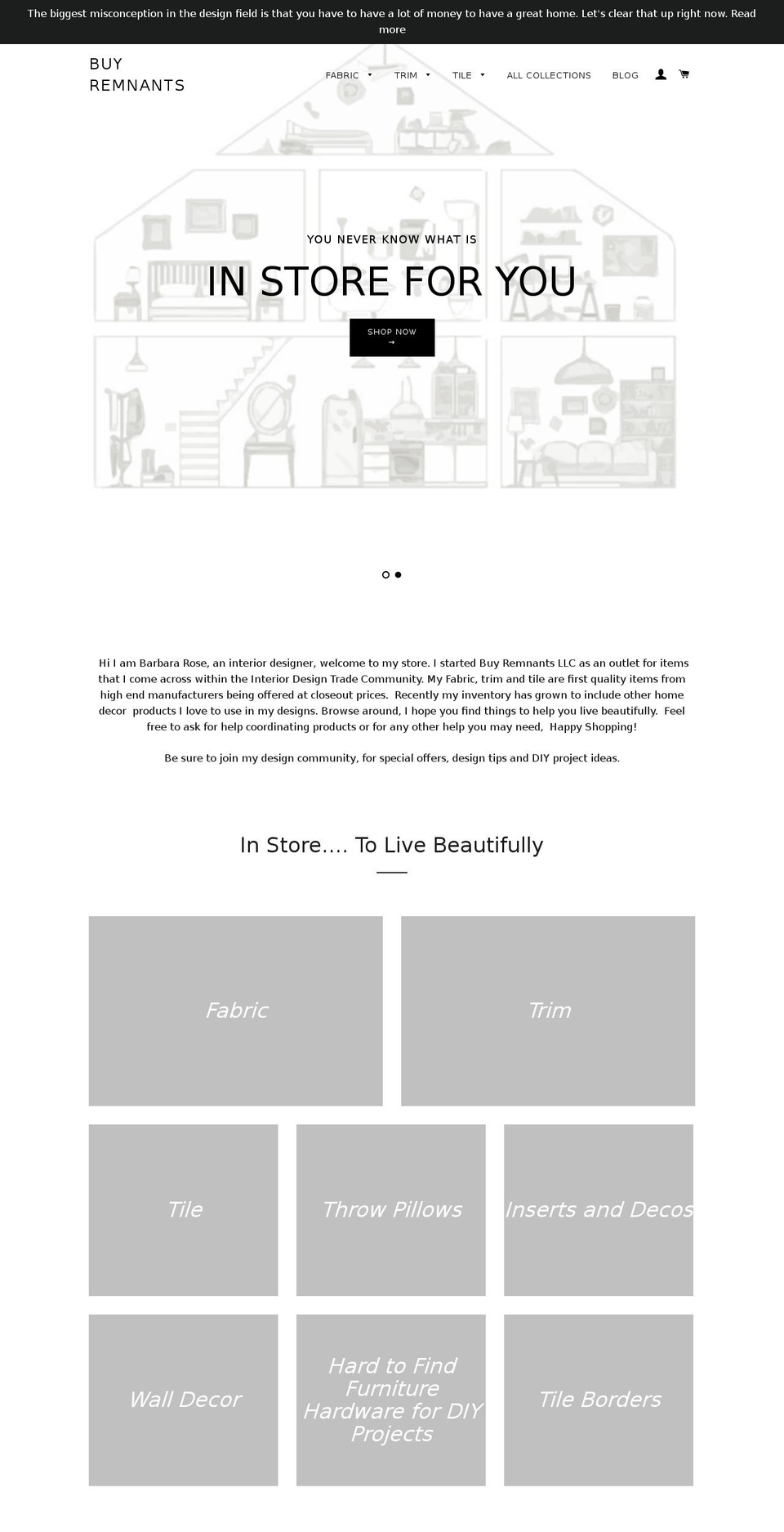 buyremnants.com — Shopify storefront screenshot
