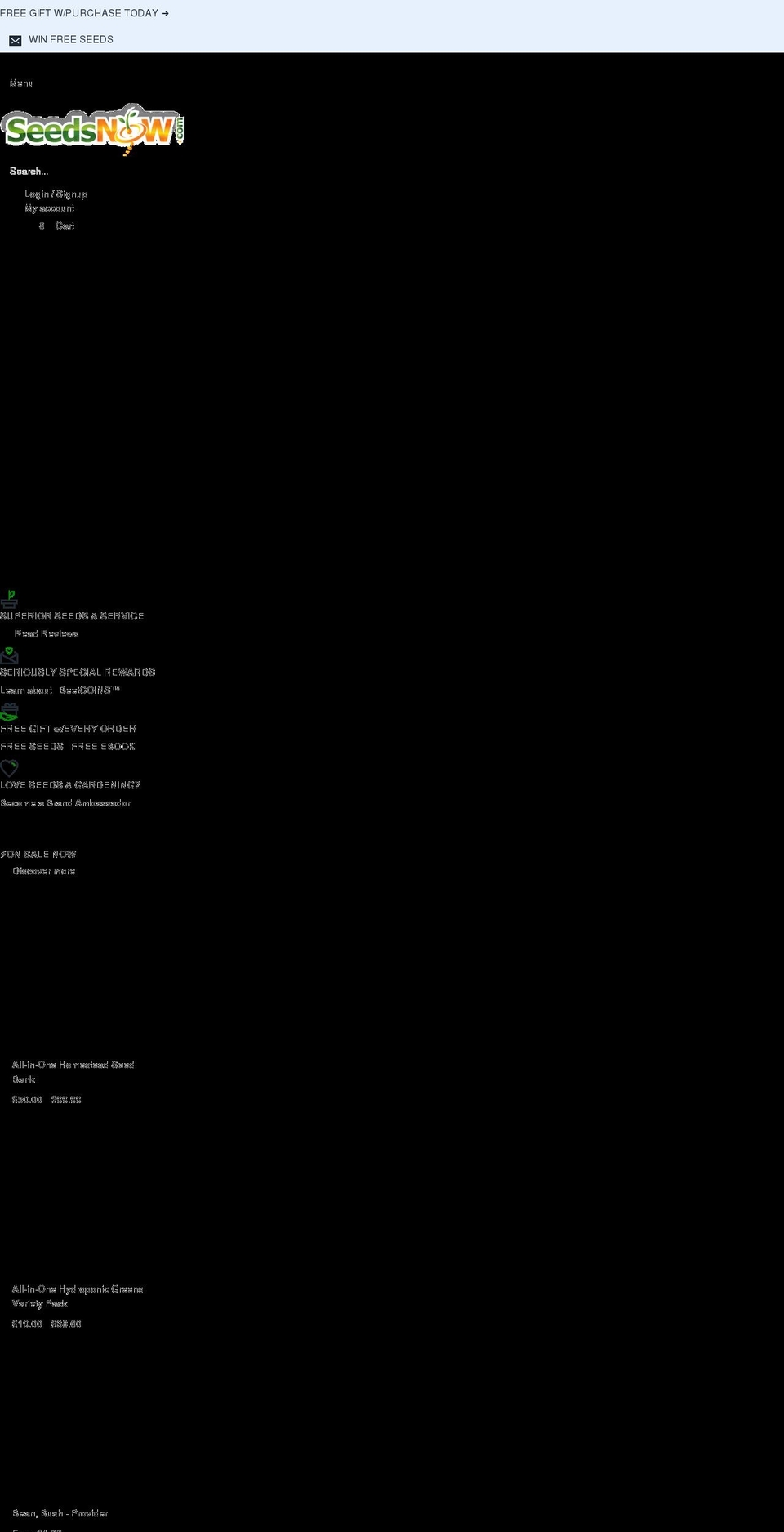 buyseedsnow.com — Shopify storefront screenshot