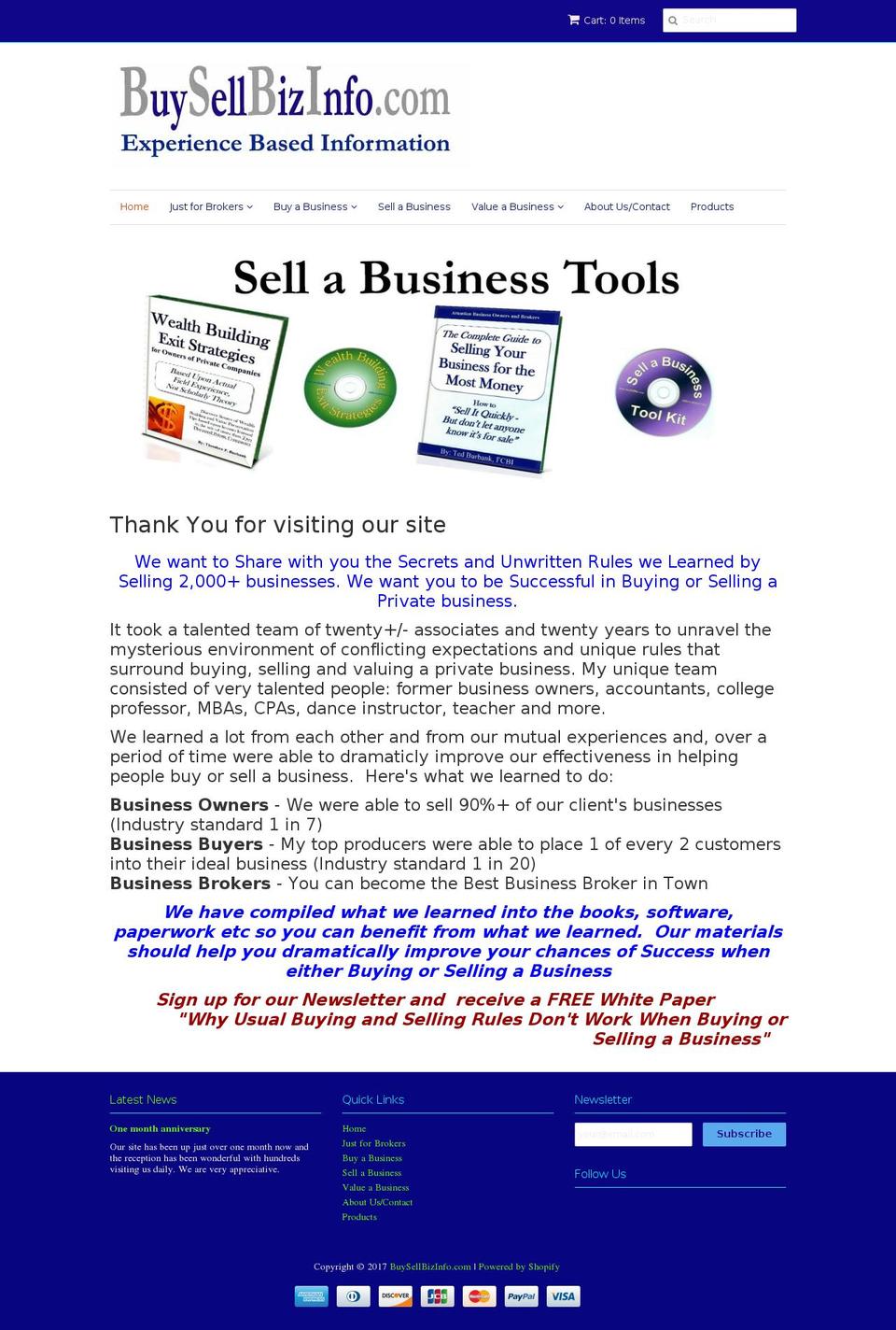 buysellbizinfo.com shopify website screenshot