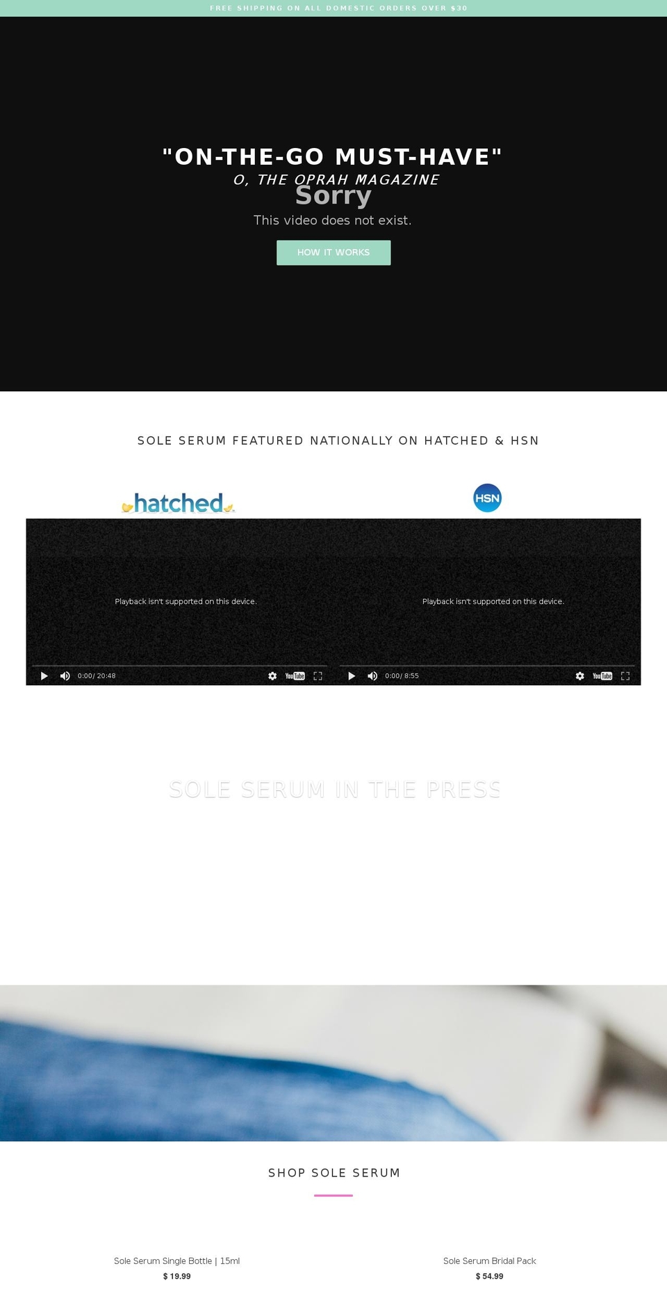 buysoleserum.com shopify website screenshot