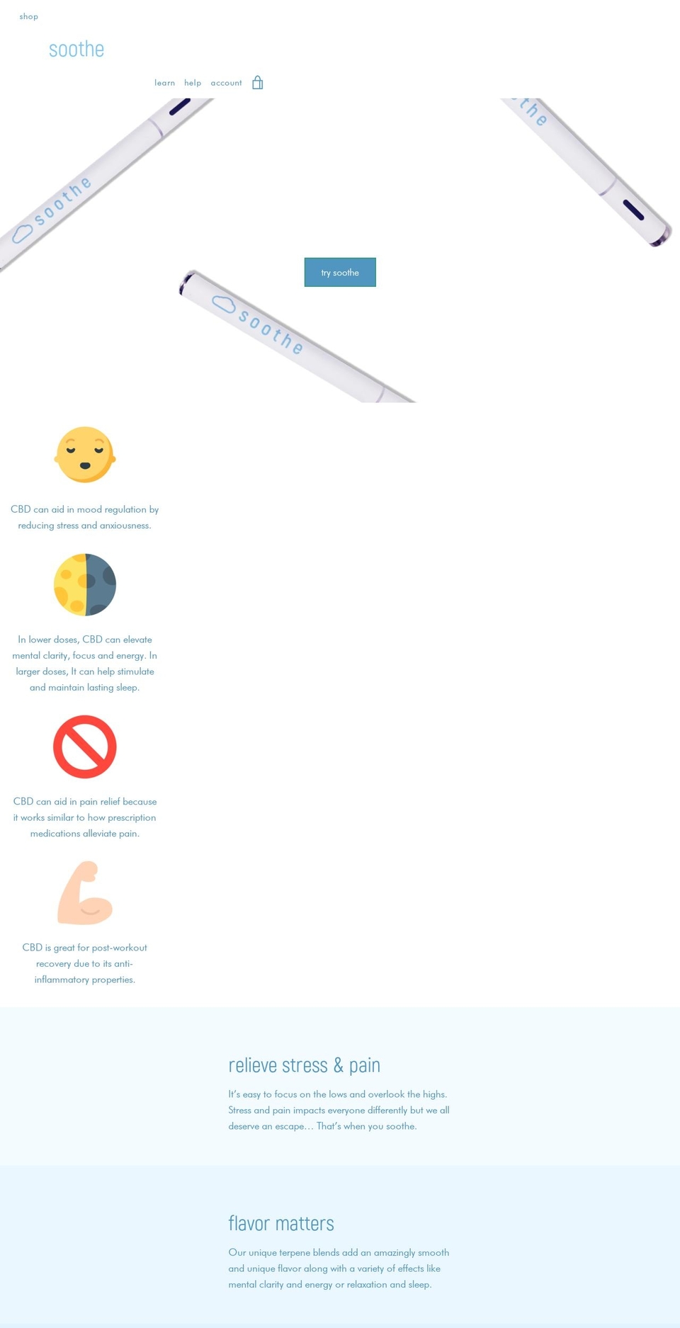 buysoothe.com — Shopify storefront screenshot