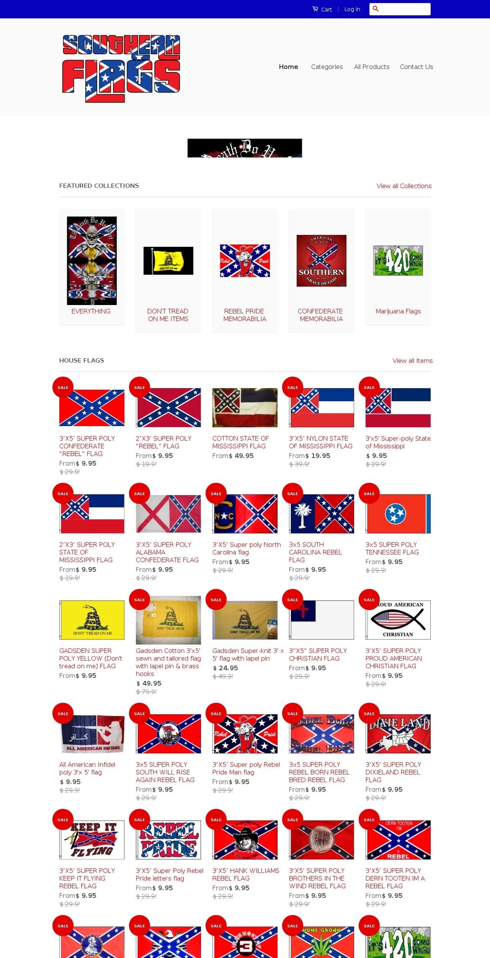 buysouthernflags.com shopify website screenshot