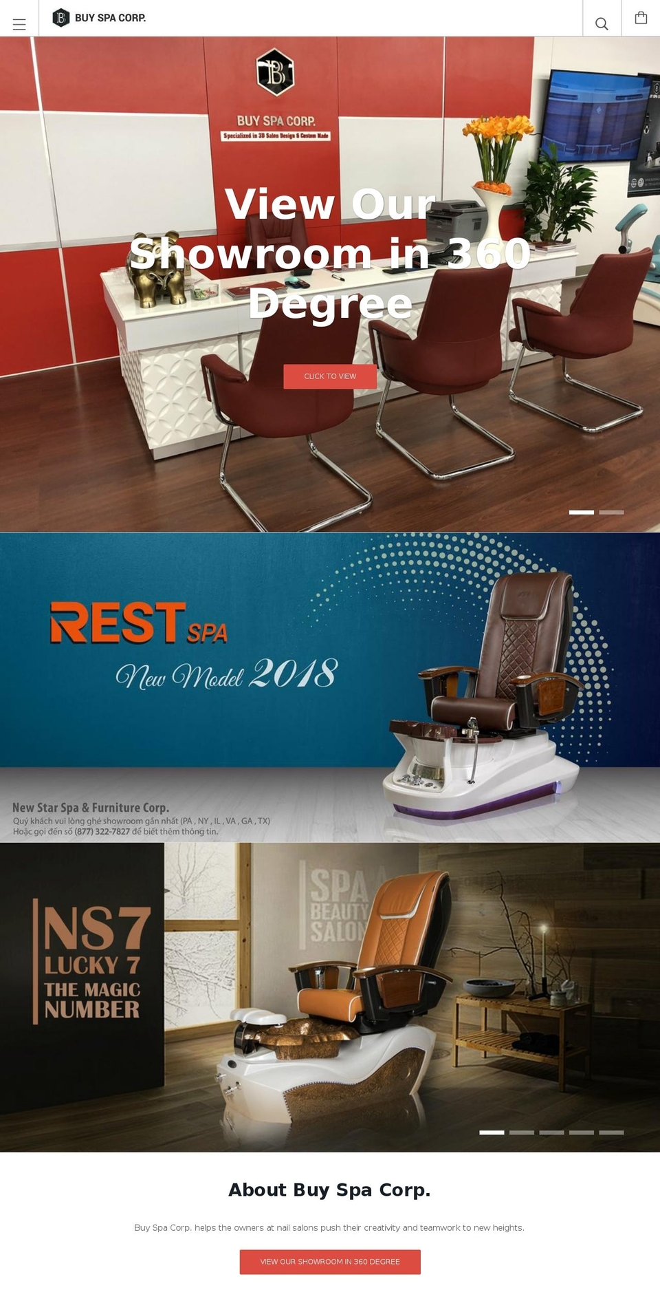 buyspachair.com — Shopify storefront screenshot