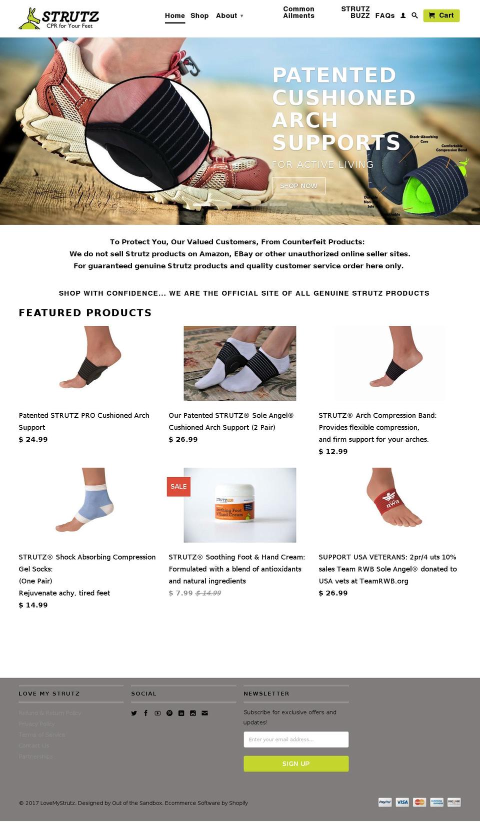 buystrutz.com shopify website screenshot