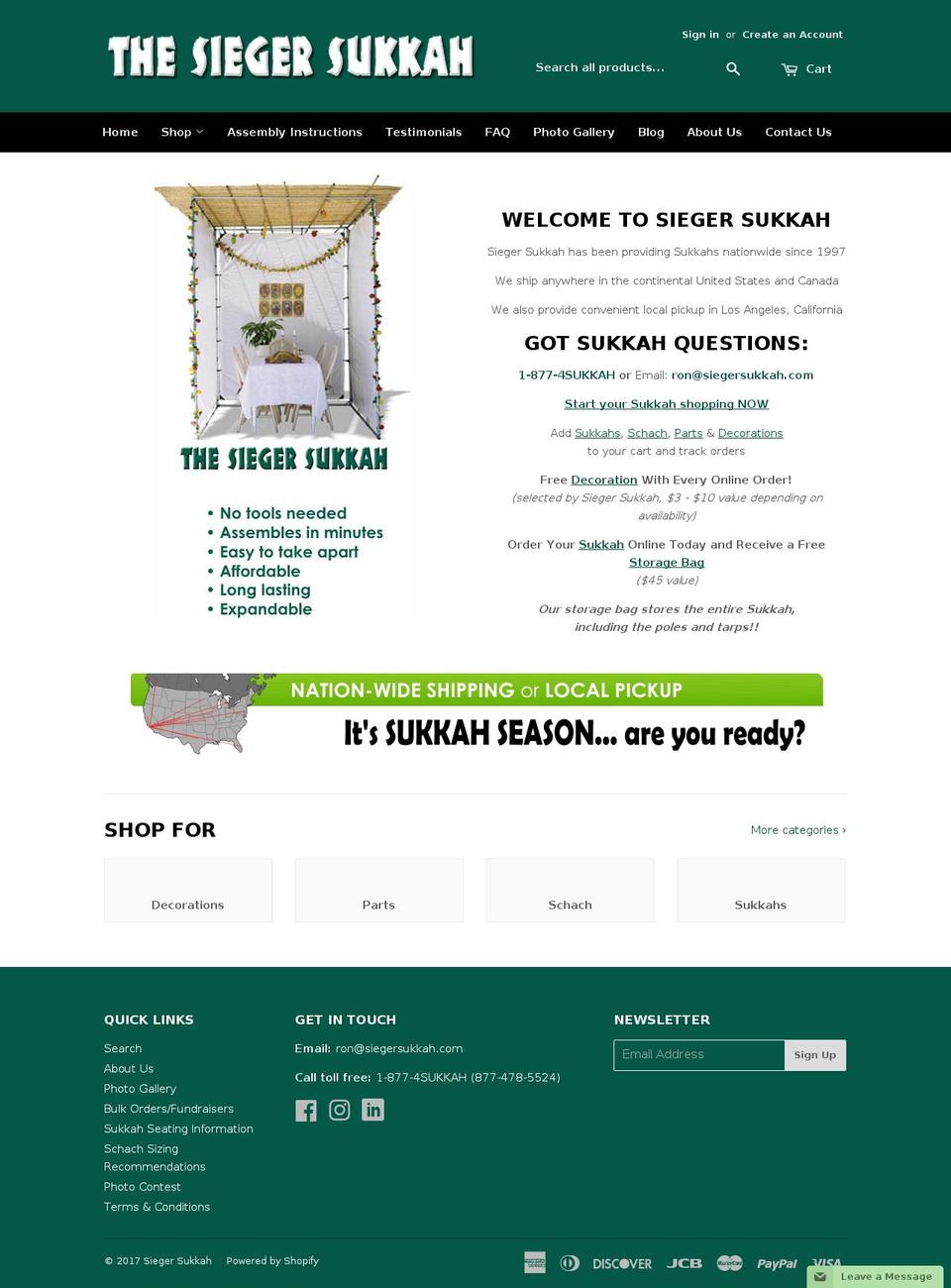 buysukkah.com shopify website screenshot