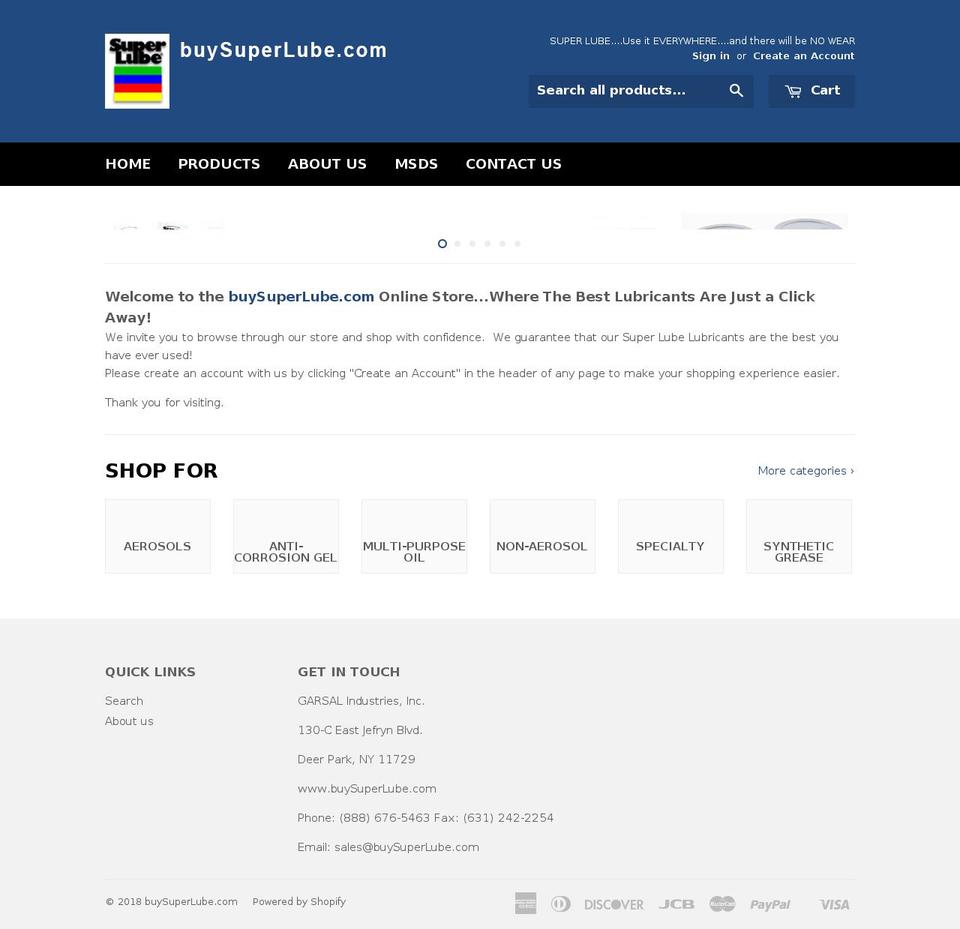 buysuperlube.com shopify website screenshot