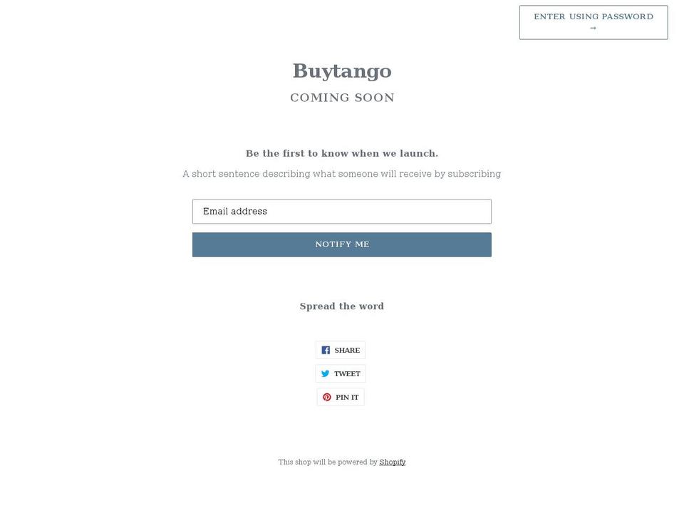 buytango.com shopify website screenshot