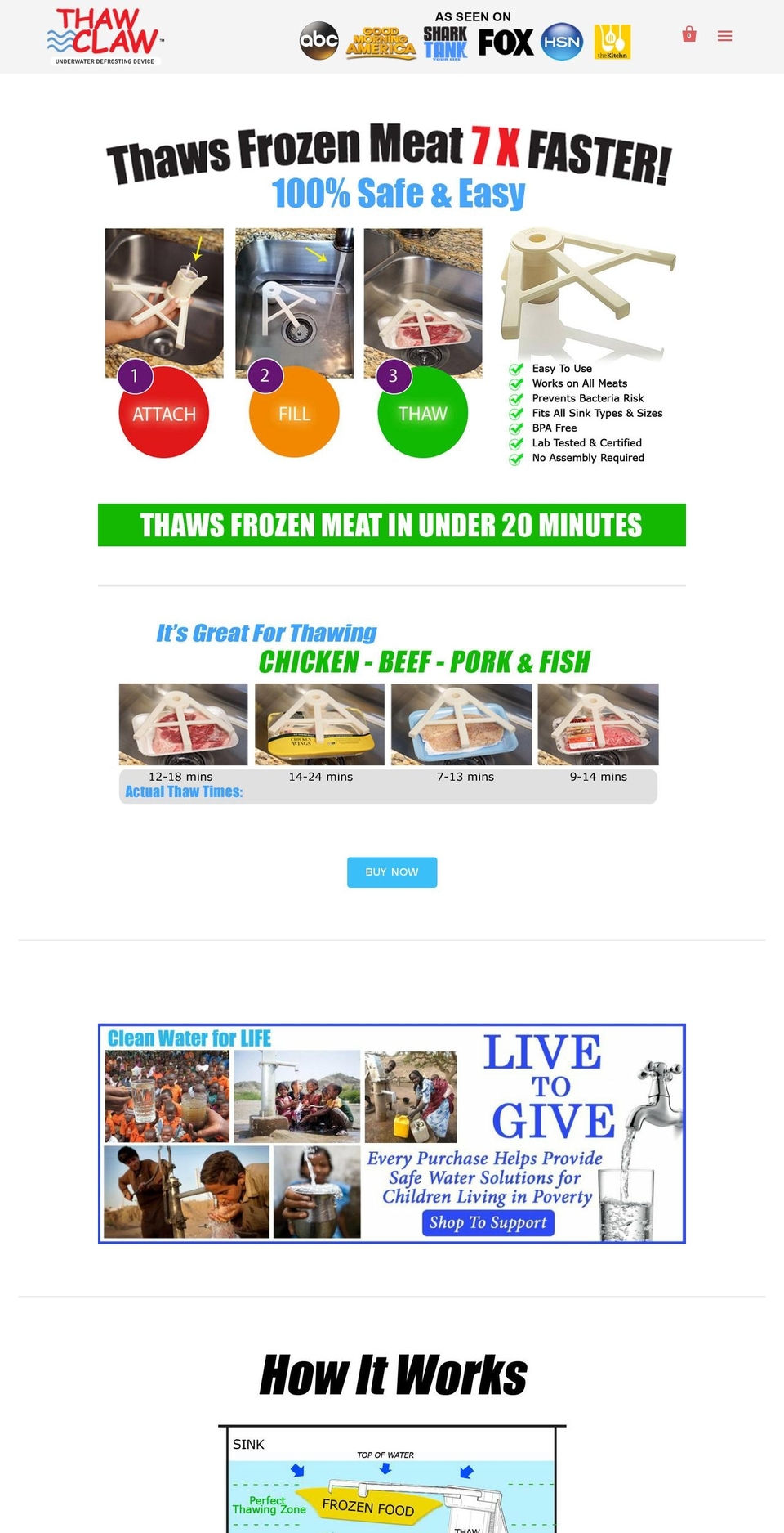 buythawclaw.com shopify website screenshot